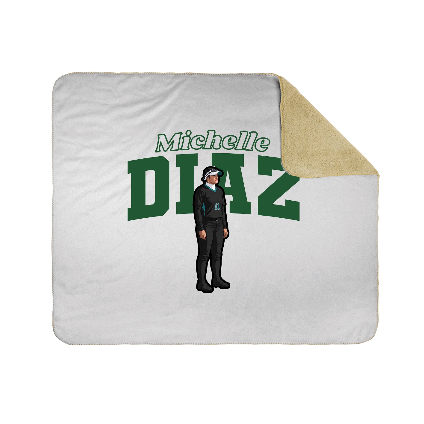 Throw Blanket — Name Arch in White