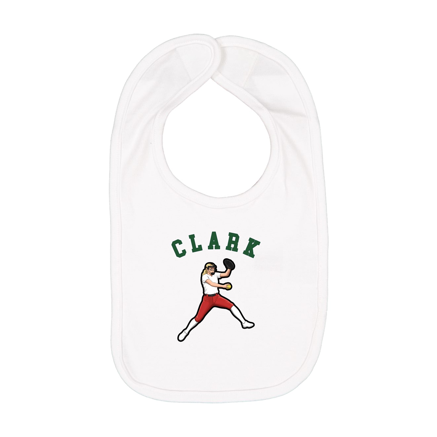 Infant Bib — Shirsey Arch in White