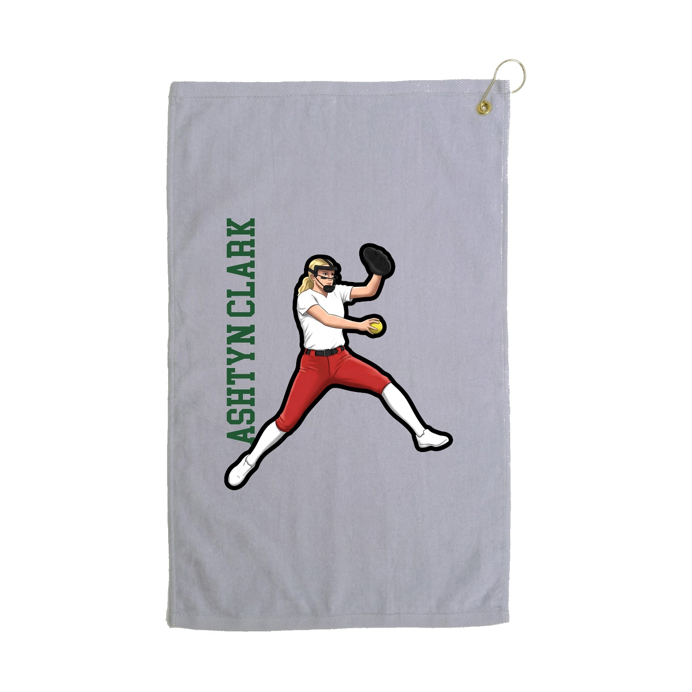 Golf Towel — Name Vertical in Grey