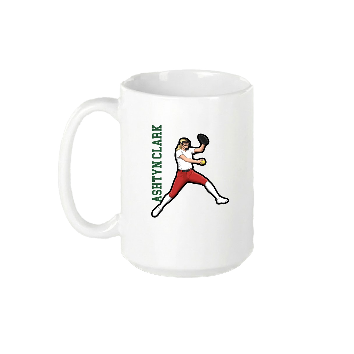 15oz Coffee Mug — Name Vertical in White