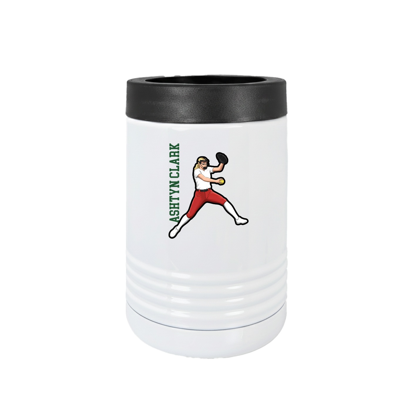 Beverage Holder — Name Vertical in White