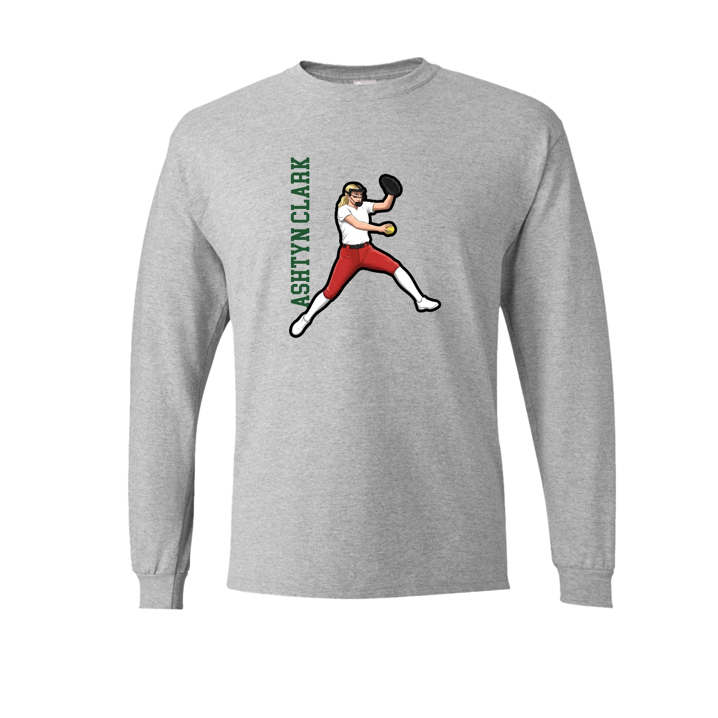 Long Sleeve Tee — Name Vertical in Grey