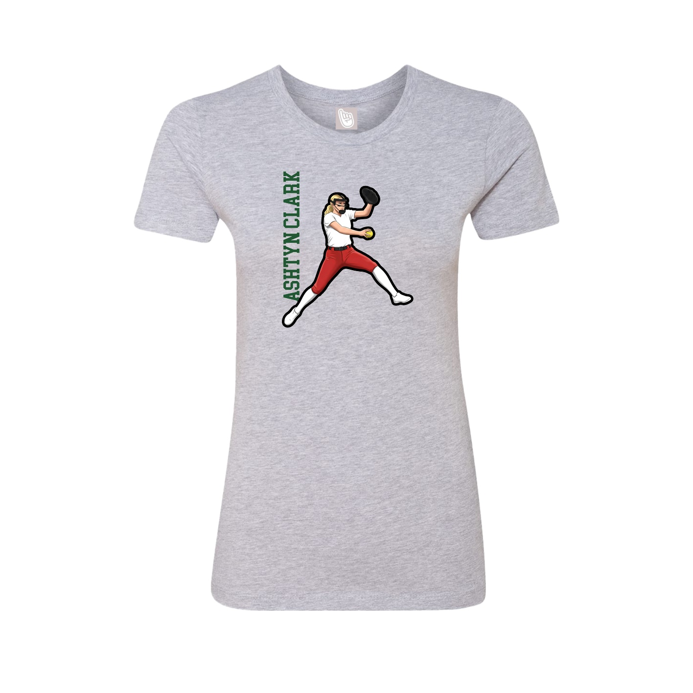 Womens Tee — Name Vertical in Grey