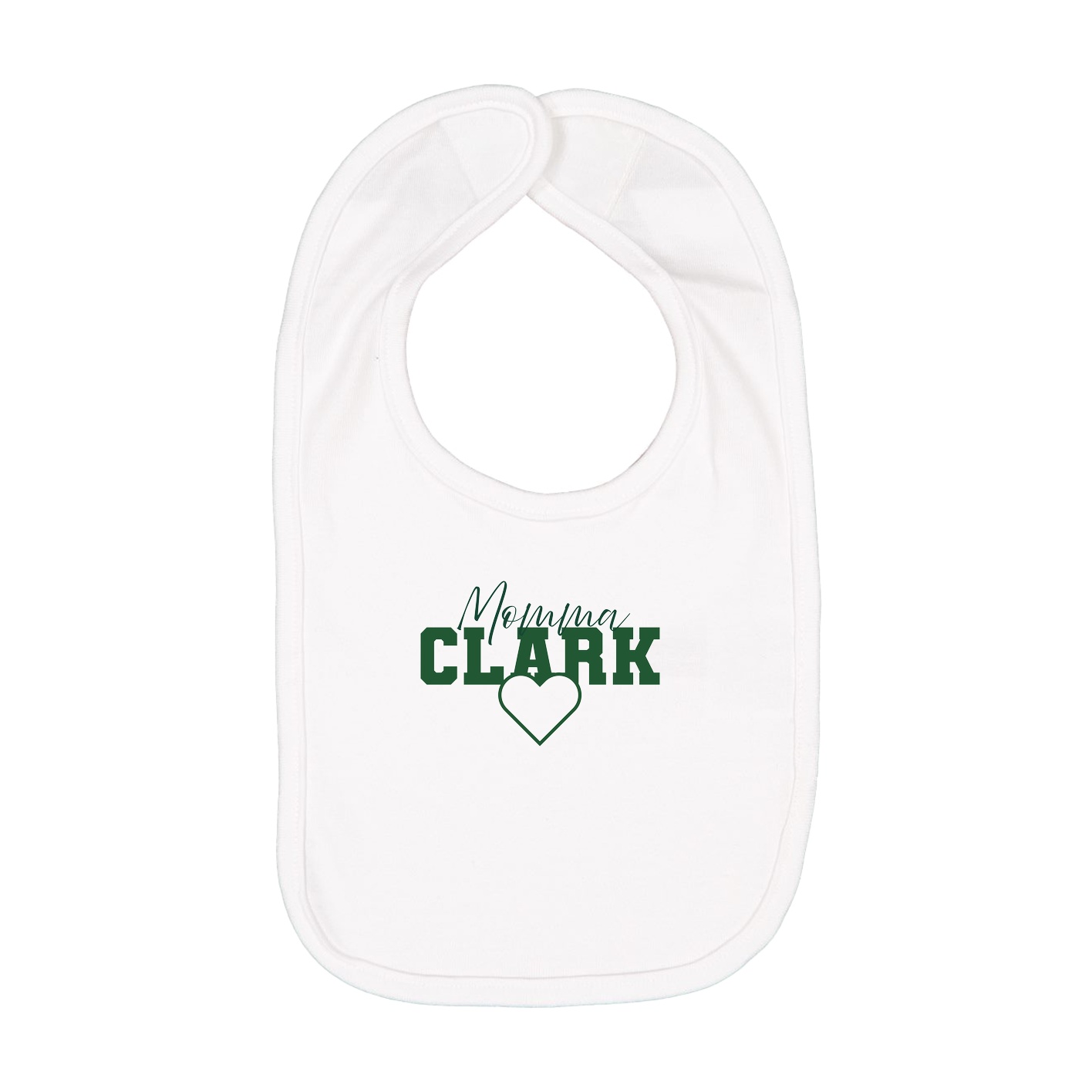 Infant Bib — Mothers Day Heart in White