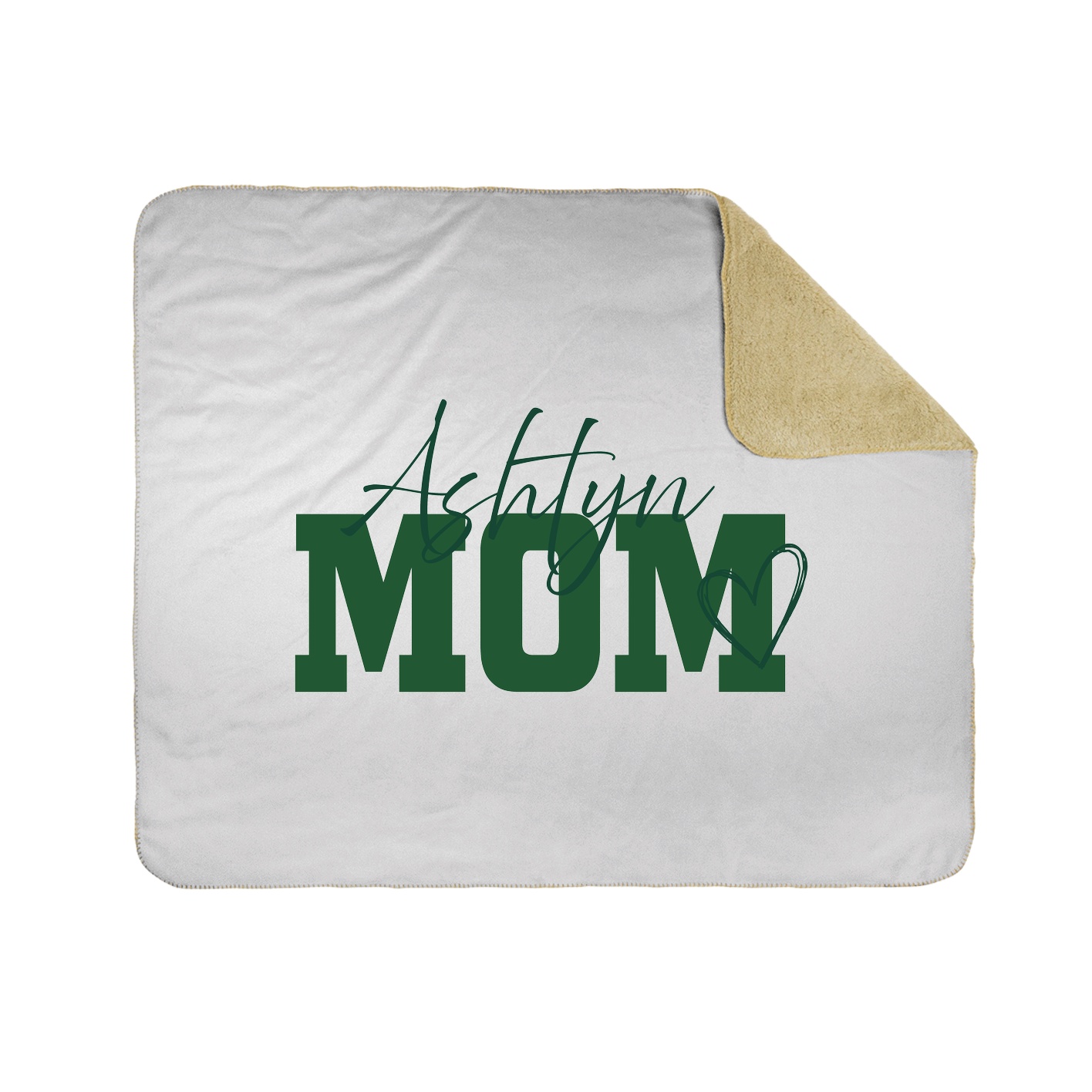 Throw Blanket — Mothers Day Script in White