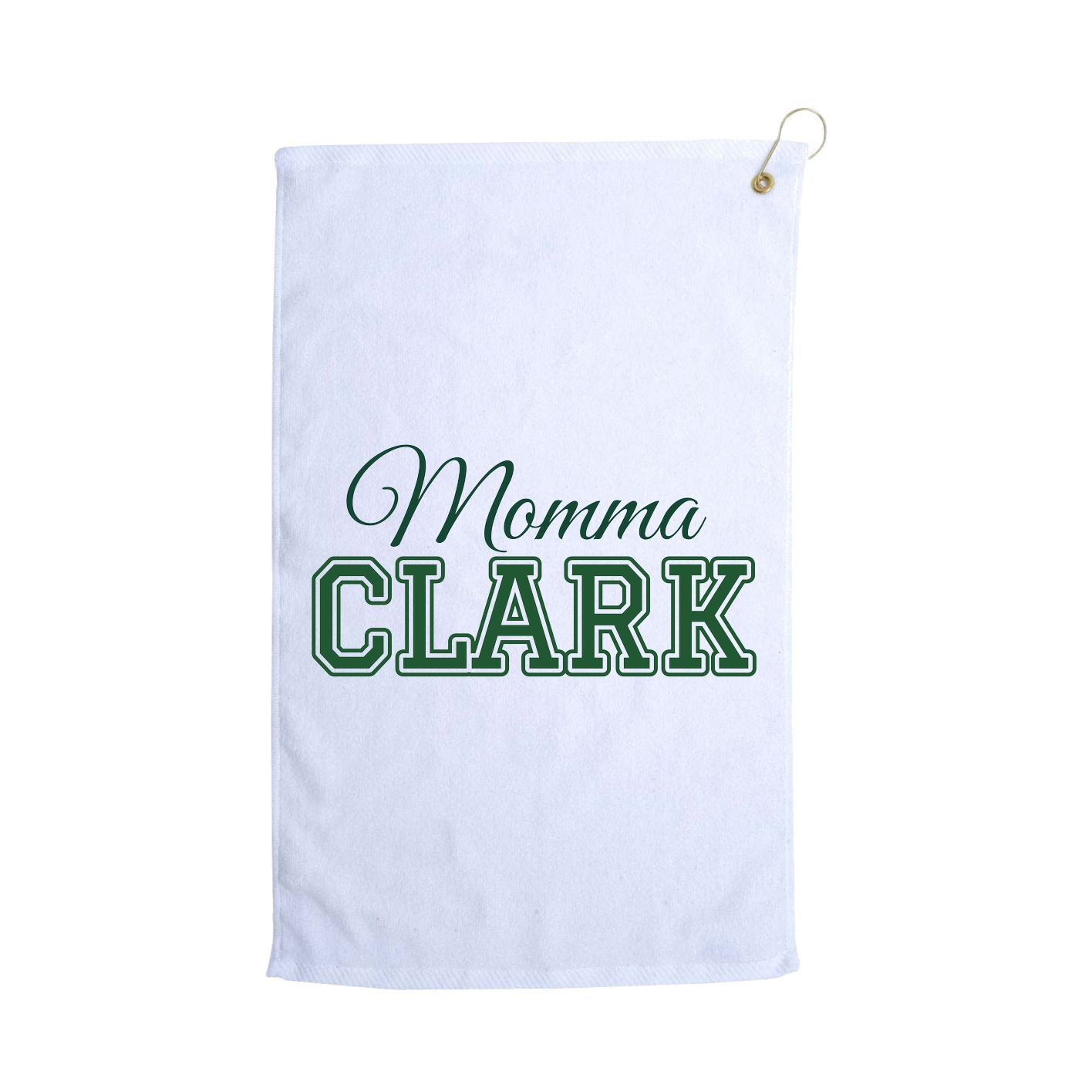 Golf Towel — Mothers Day Block in White
