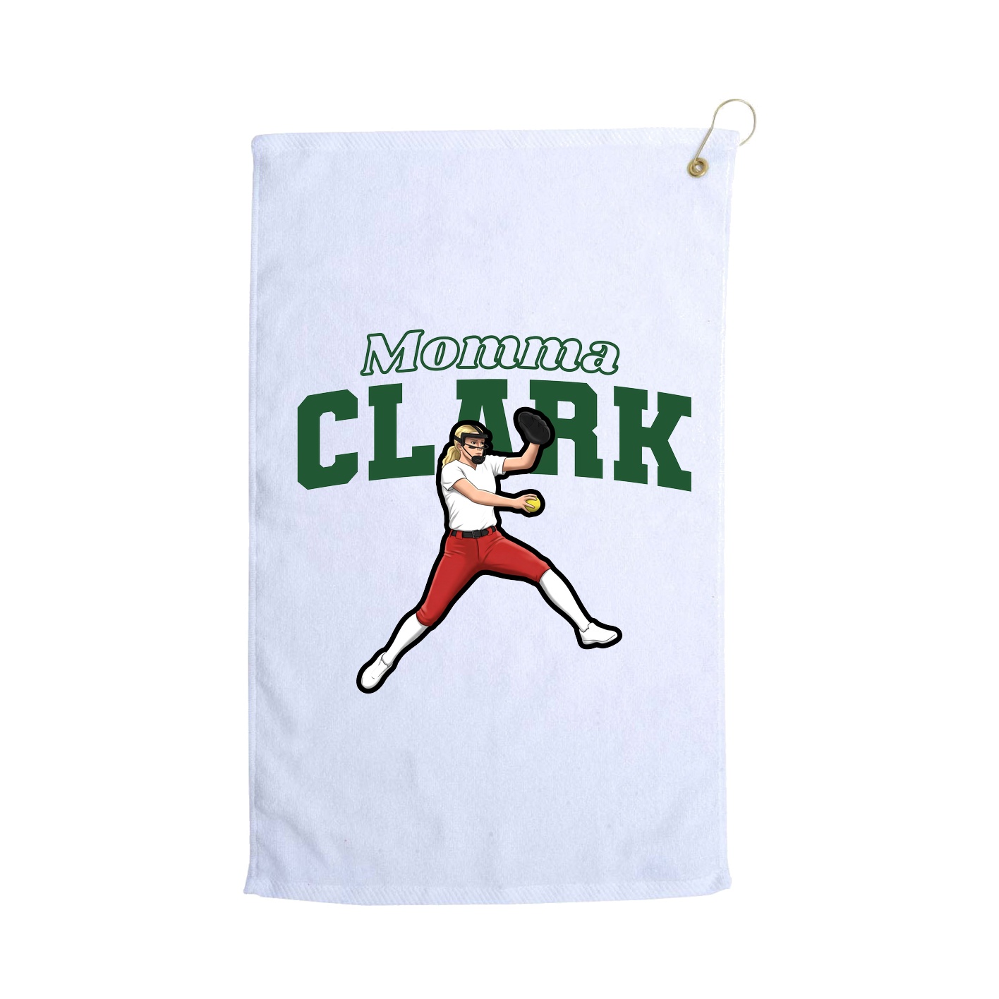 Golf Towel — Mothers Day Block in White