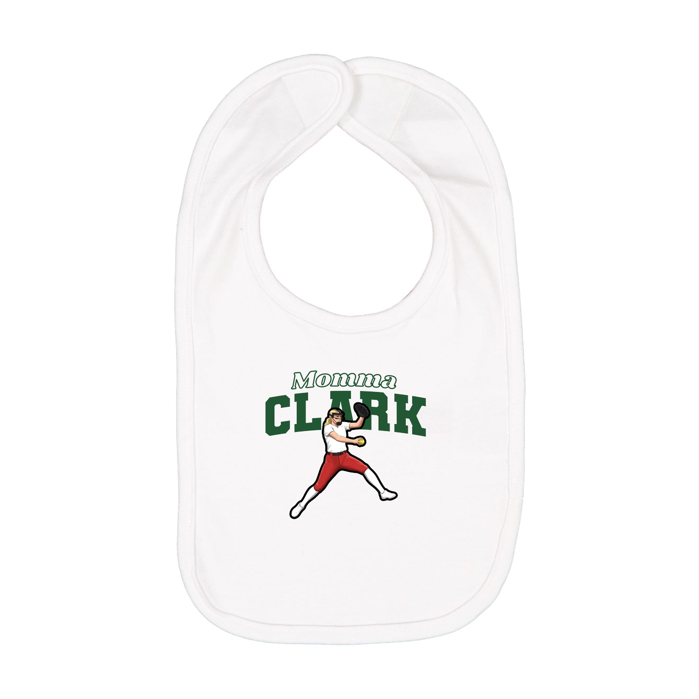 Infant Bib — Mothers Day Block in White