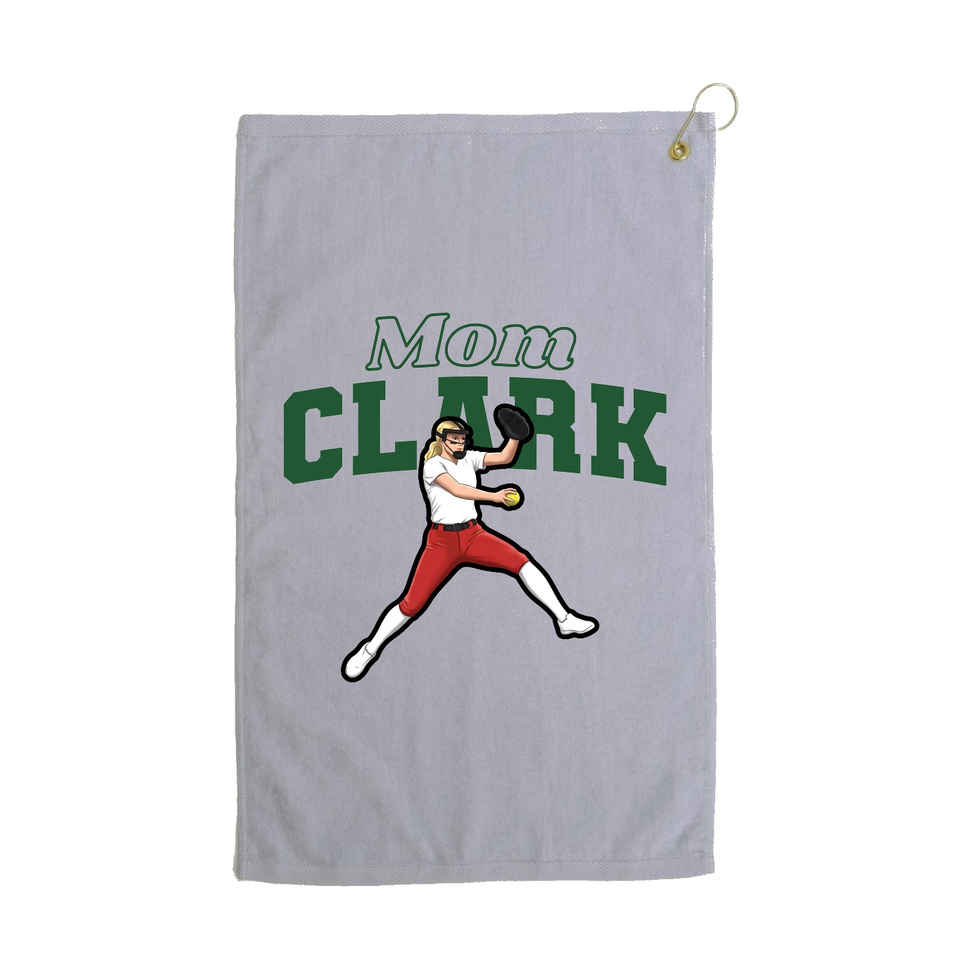 Golf Towel — Mothers Day Block in Grey