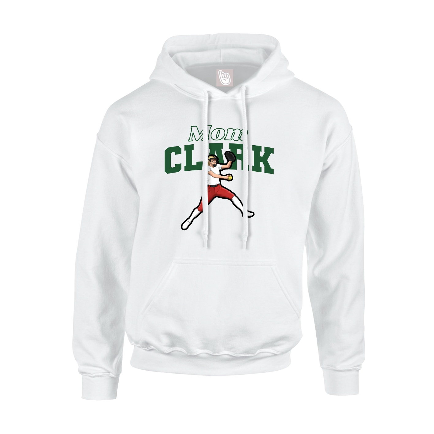 Youth Hoodie — Mothers Day Block in White