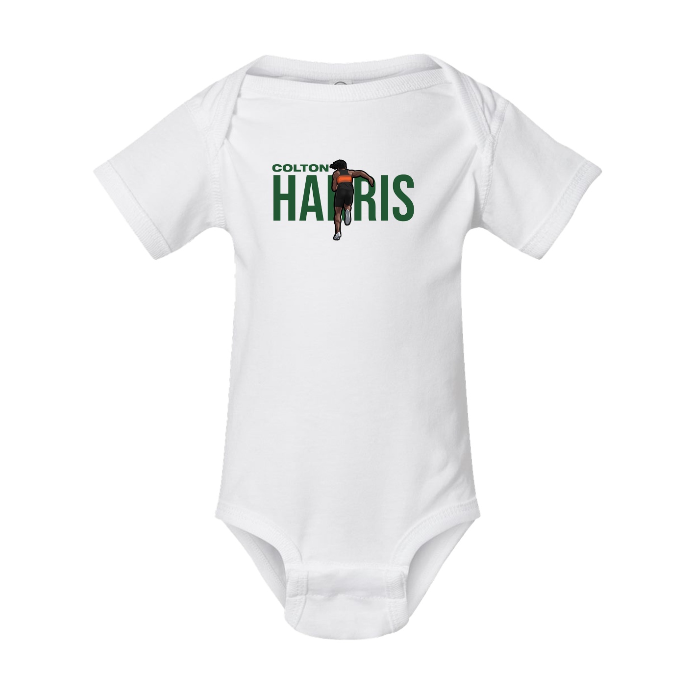 Baby Onesie — Player Name in White