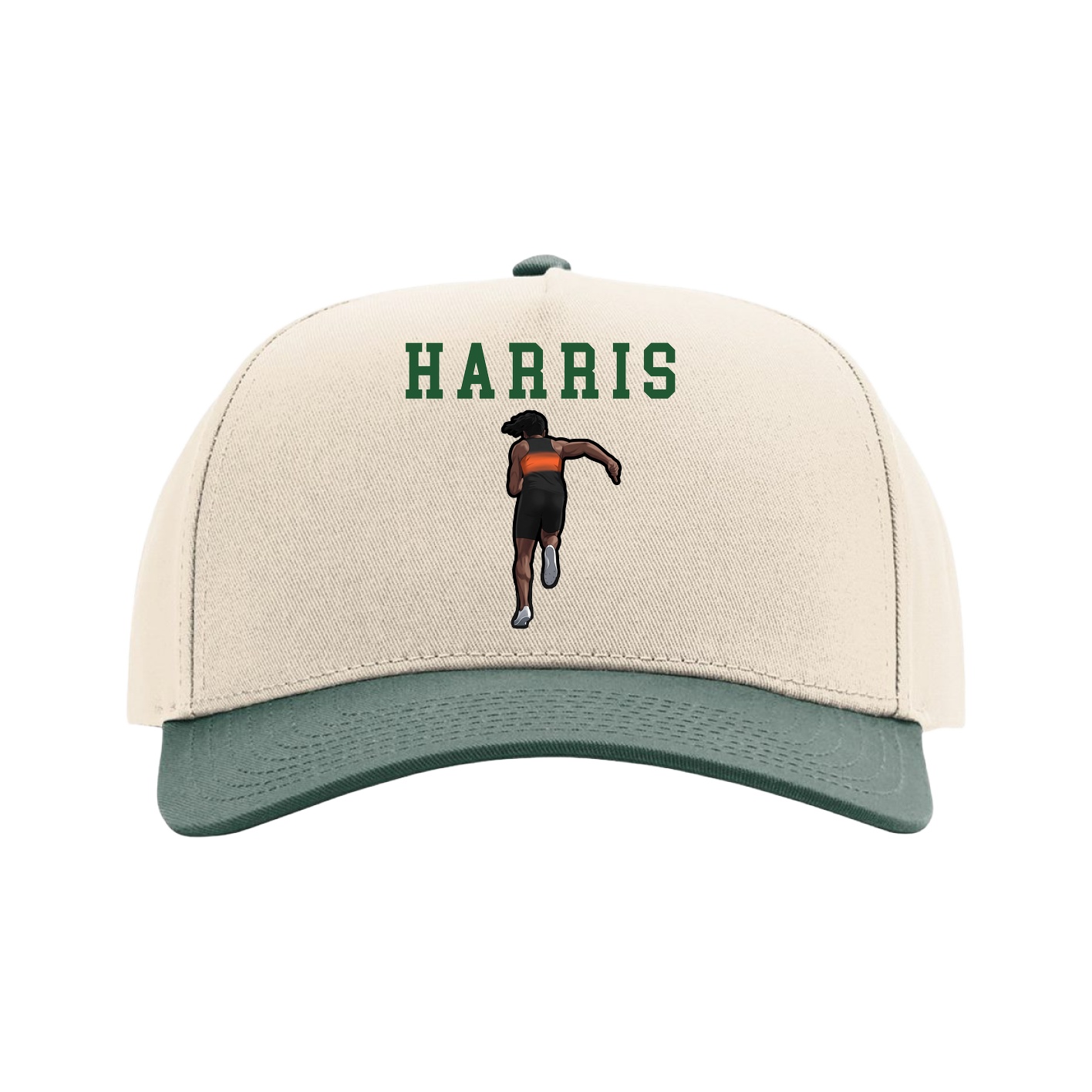 Full Fabric Five-Panel Champ Cap — Shirsey in Cream/Green