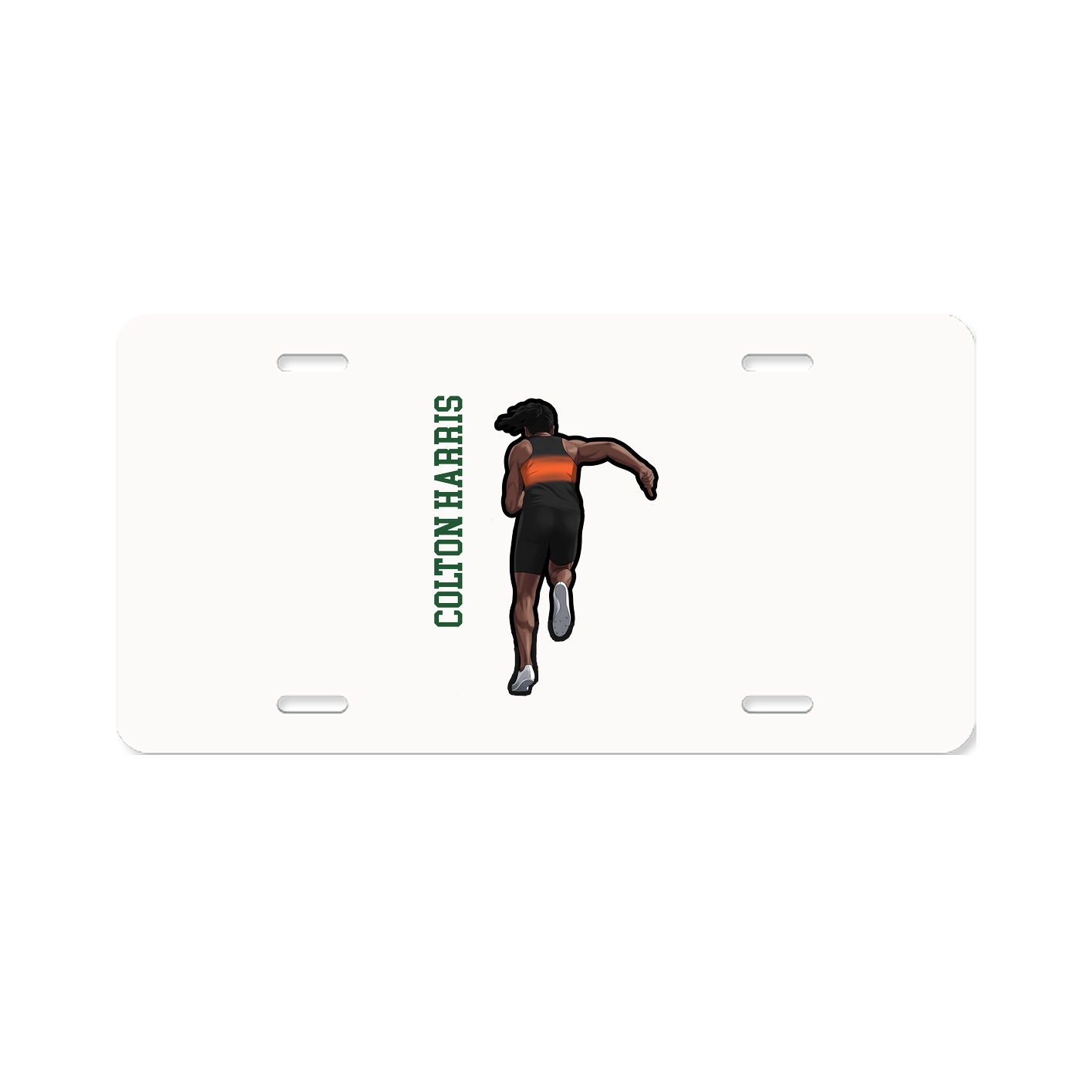 License Plate — Name Vertical in Classic