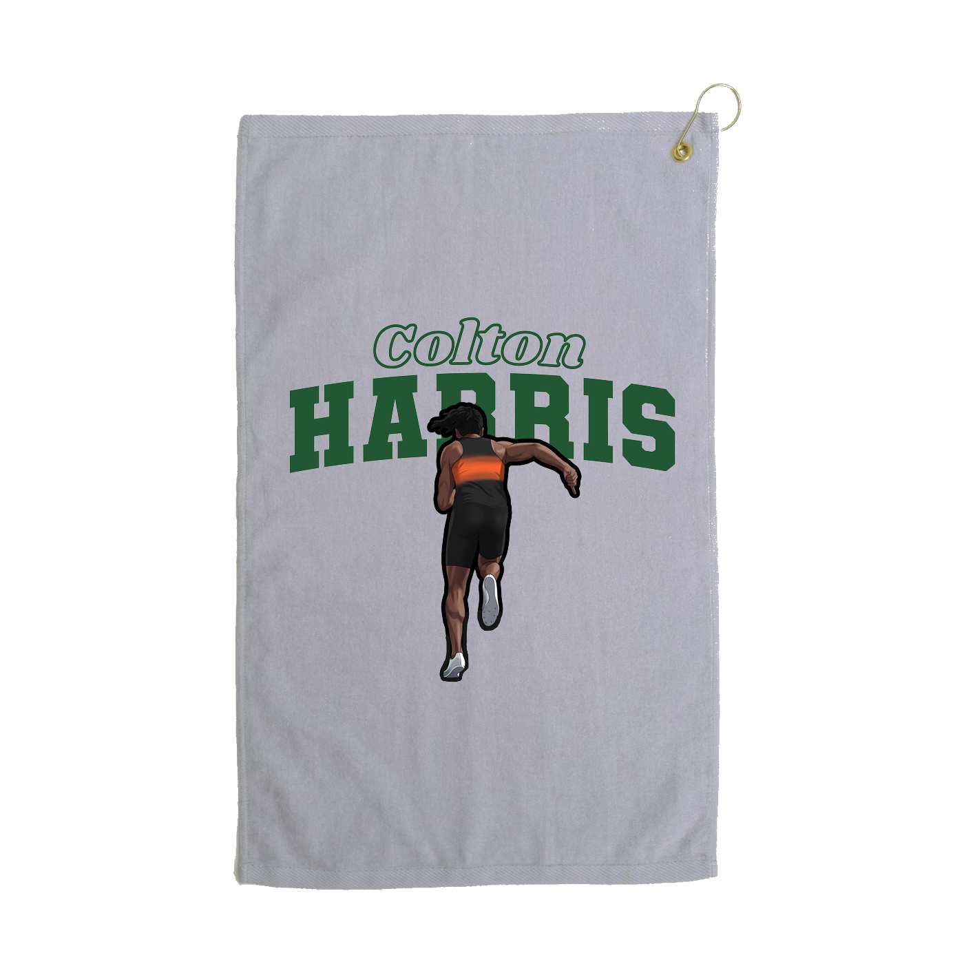 Golf Towel — Name Arch in Grey