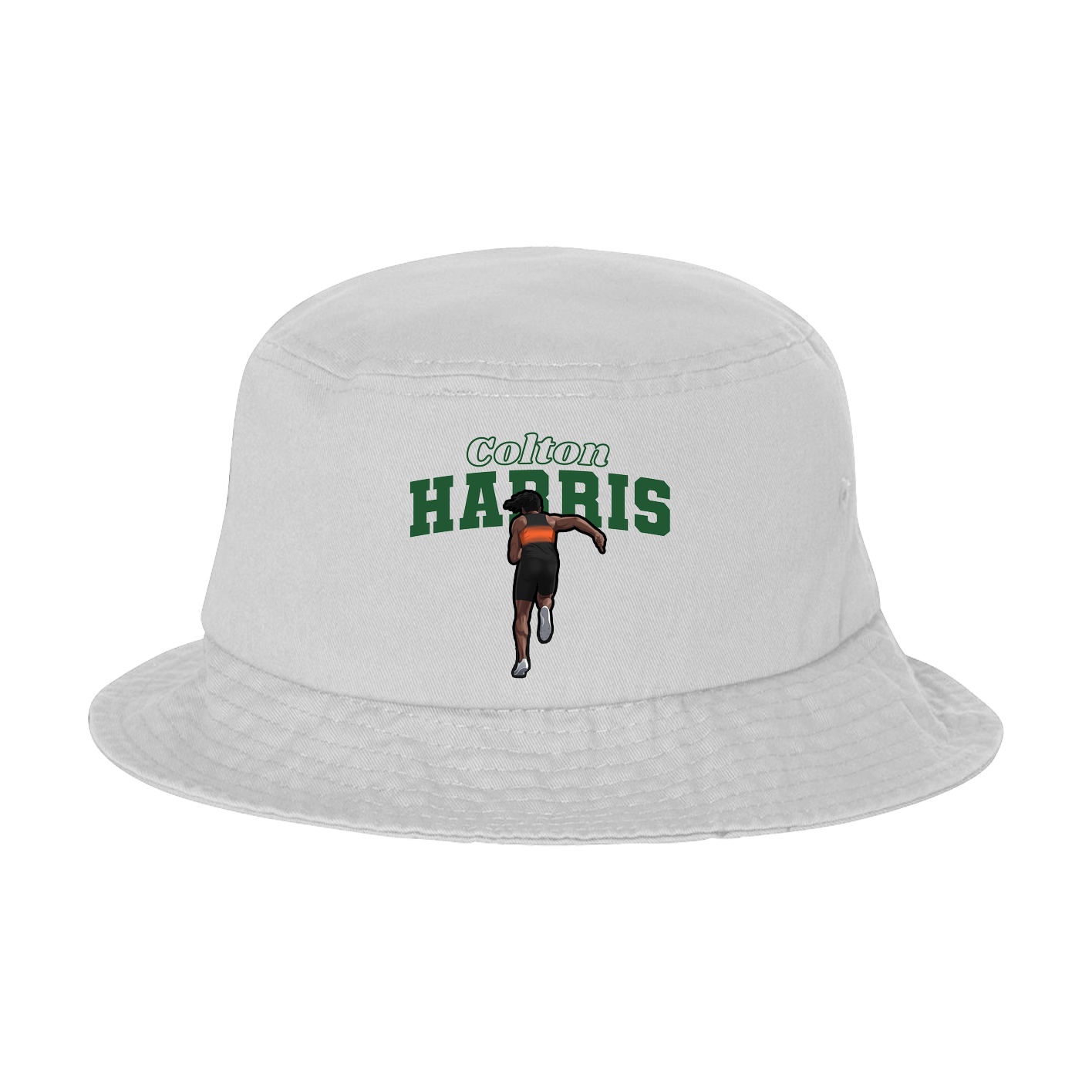 Bucket Cap — Name Arch in White