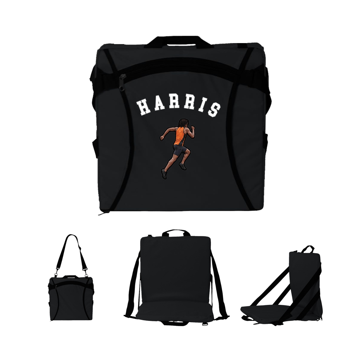 Folding Stadium Seat — Shirsey Arch in Black
