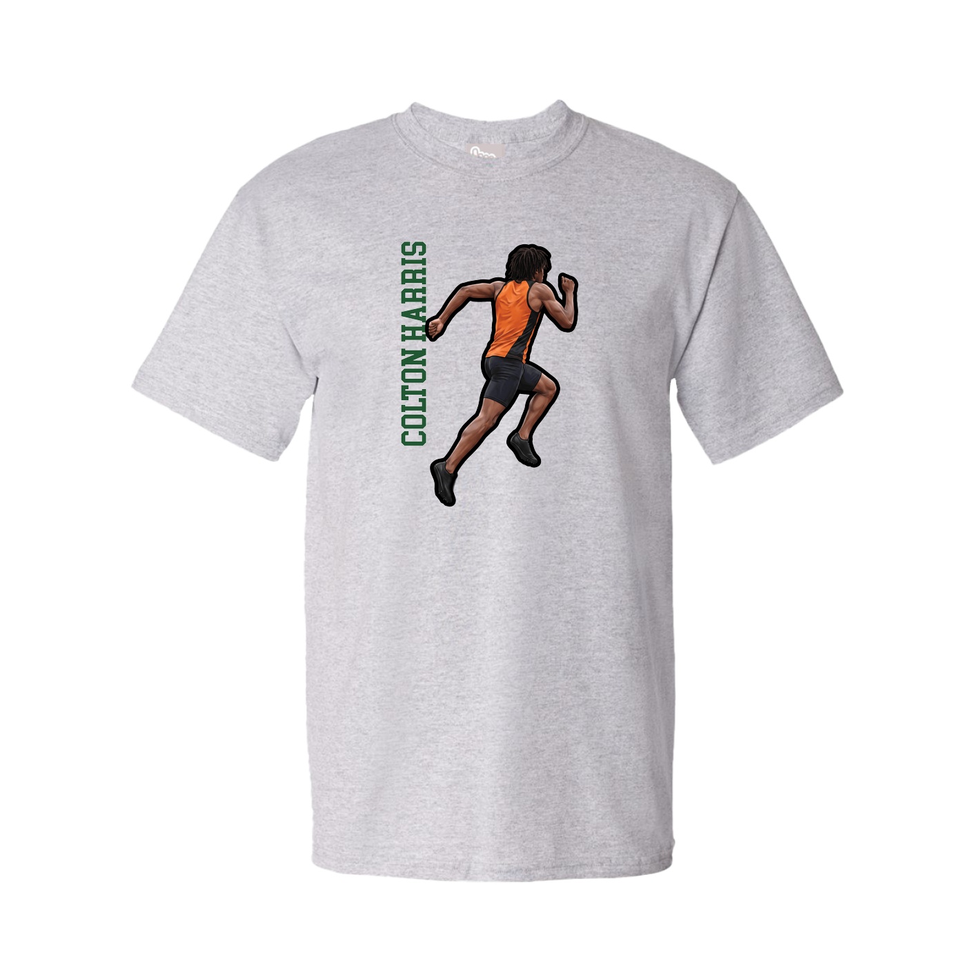 Tee — Name Vertical in Grey