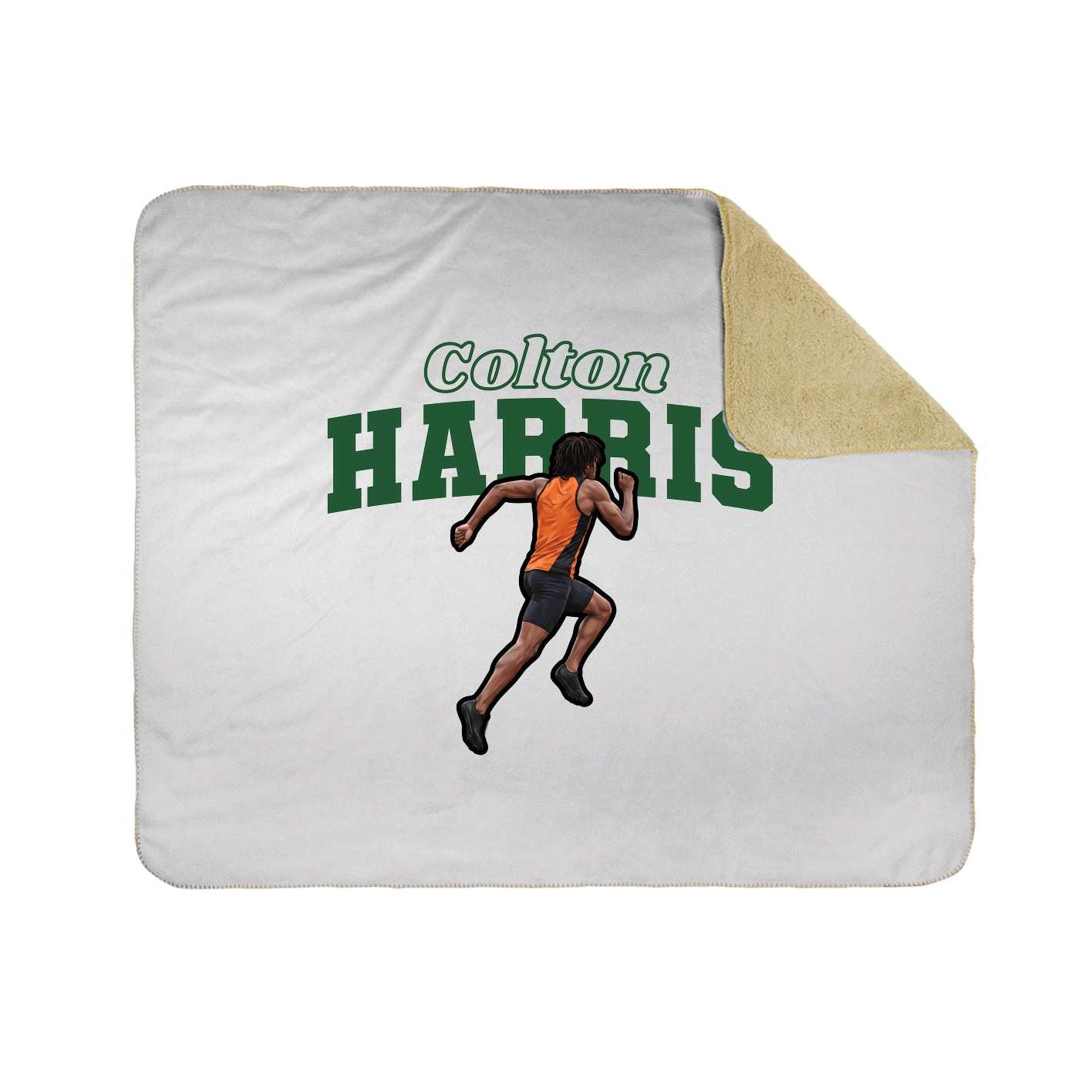 Throw Blanket — Name Arch in White