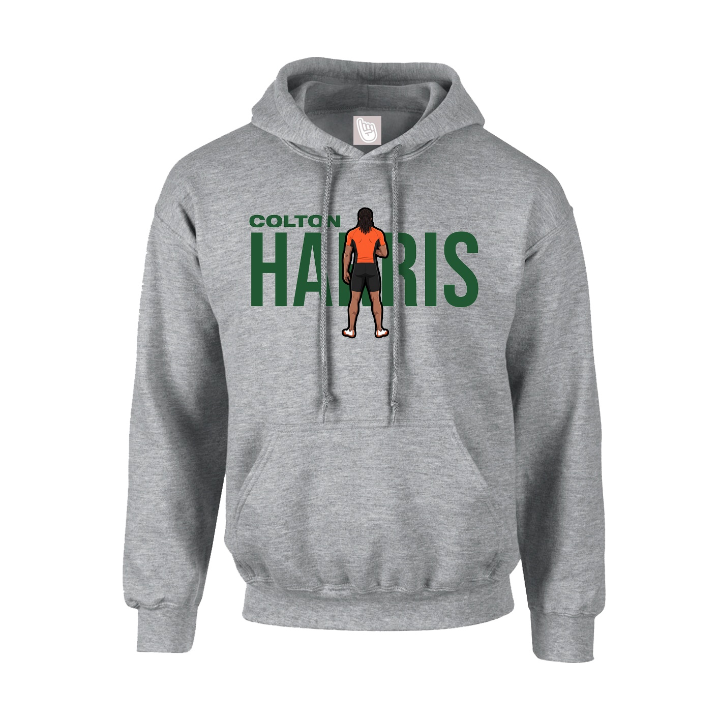 Hoodie — Player Name in Grey