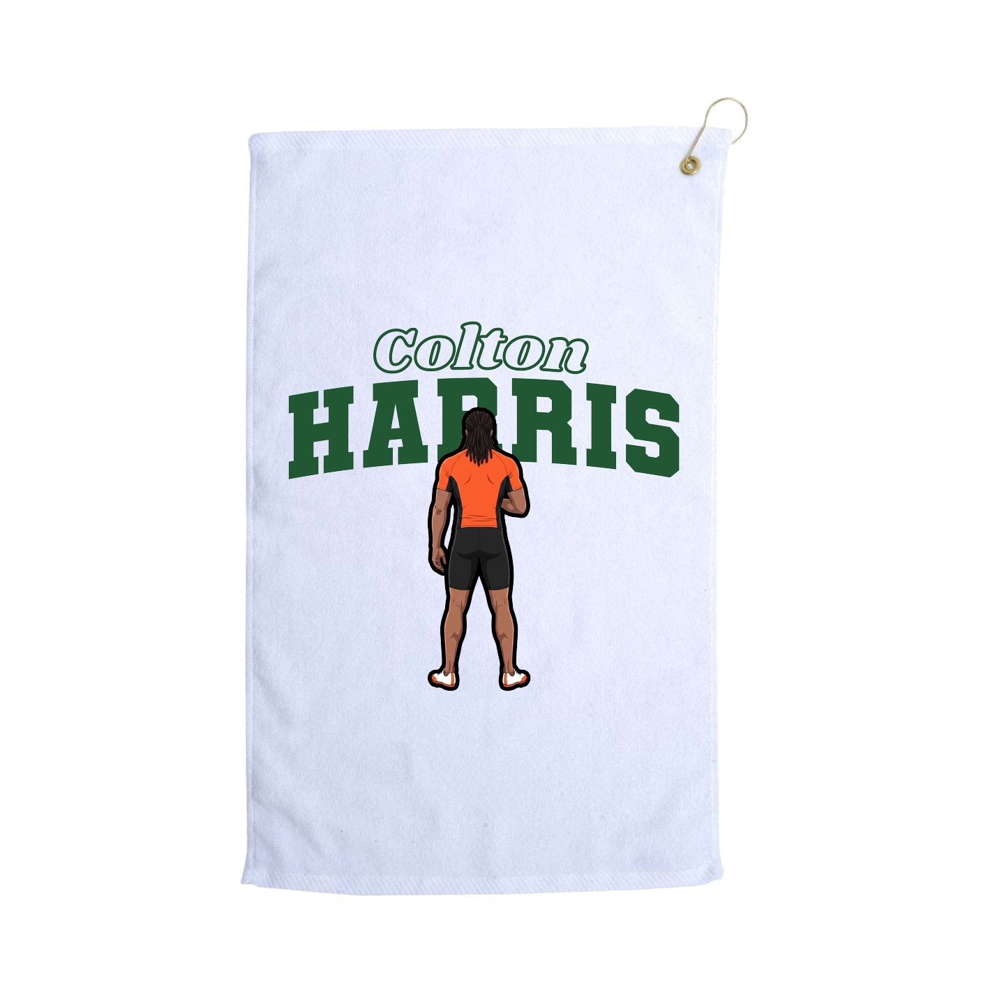 Golf Towel — Name Arch in White