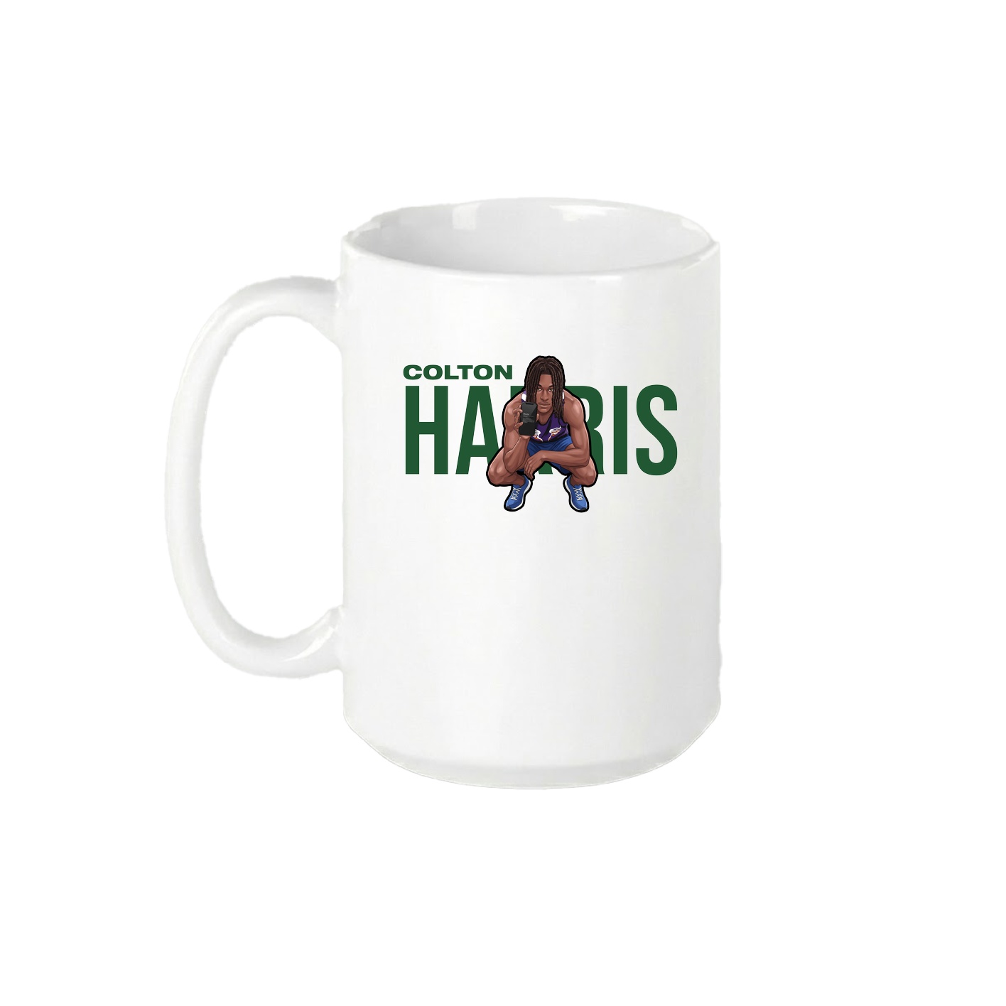 15oz Coffee Mug — Player Name in White