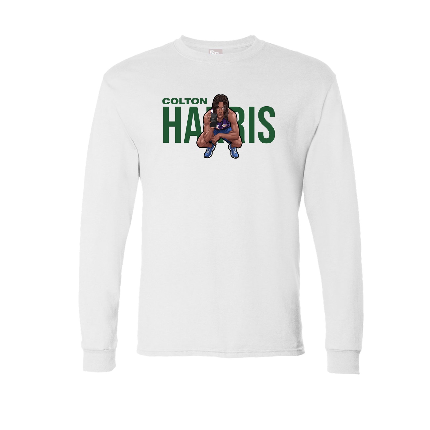 Long Sleeve Tee — Player Name in White
