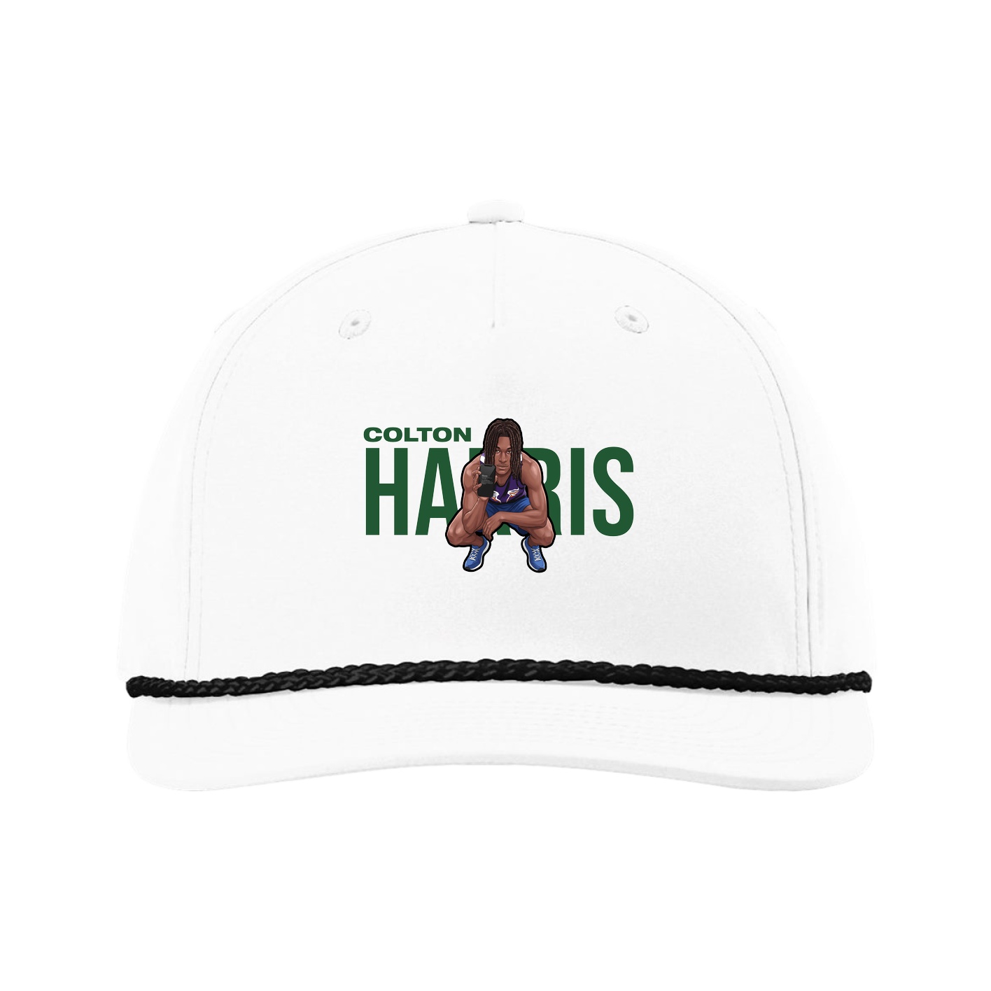 Five-Panel Classic Rope Cap — Player Name in White
