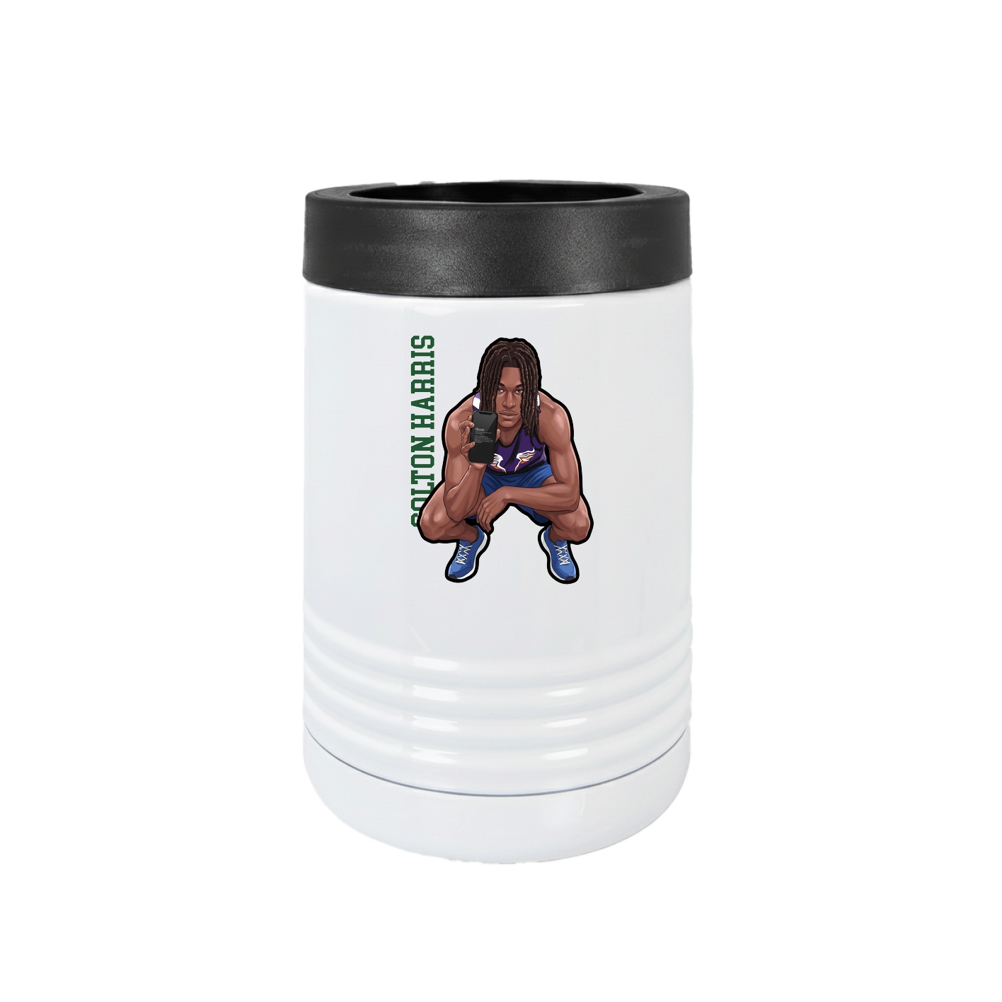 Beverage Holder — Name Vertical in White