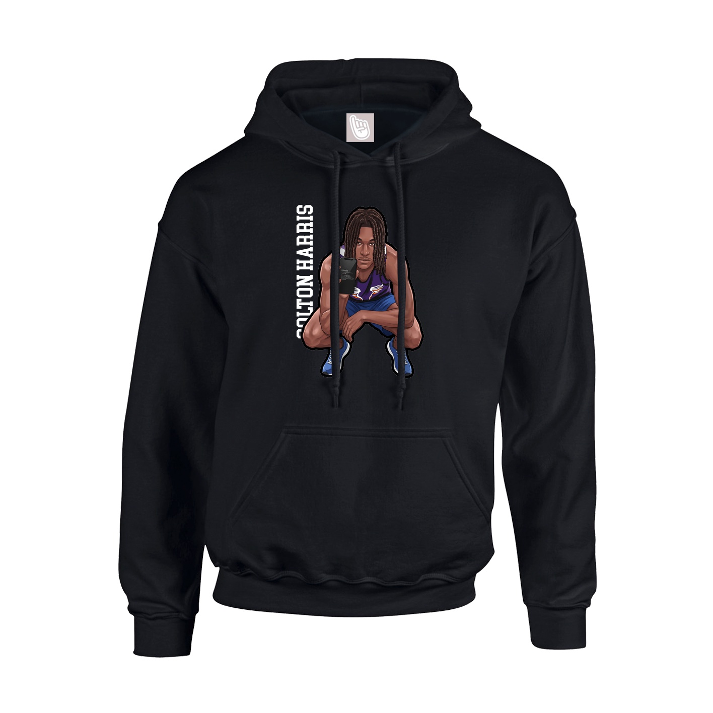Hoodie — Name Vertical in Black