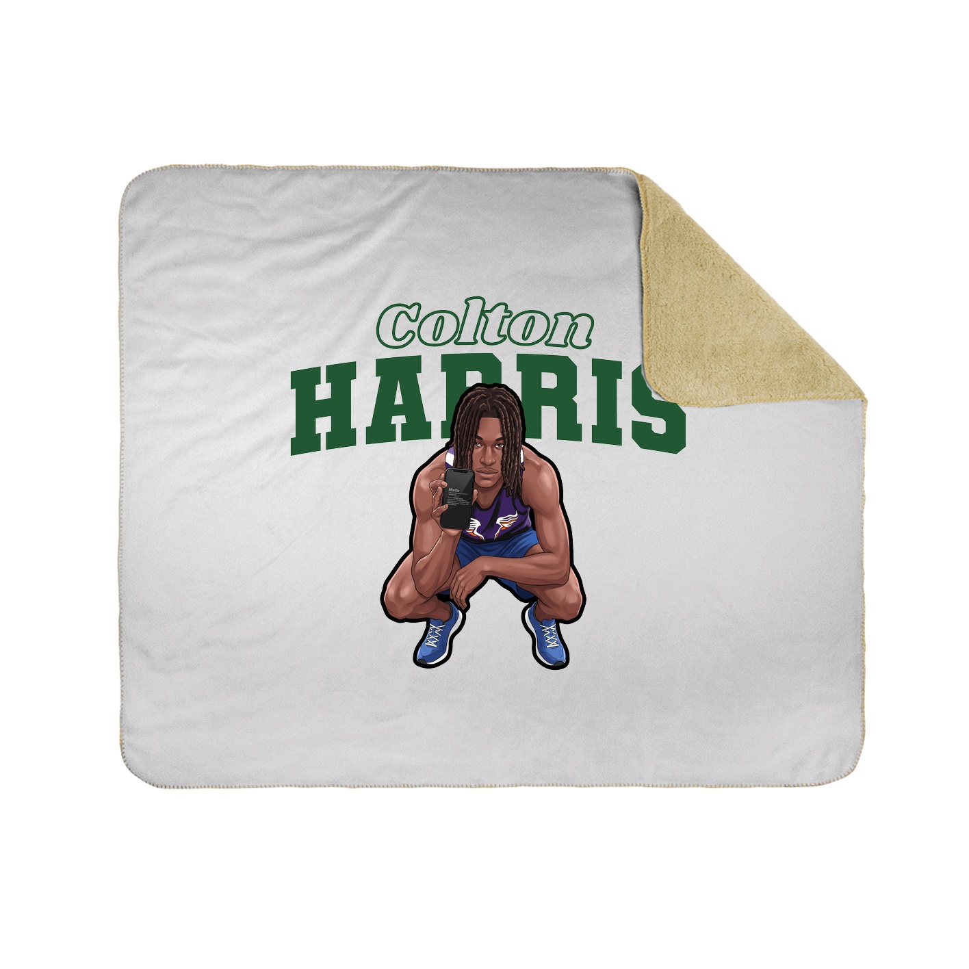 Throw Blanket — Name Arch in White
