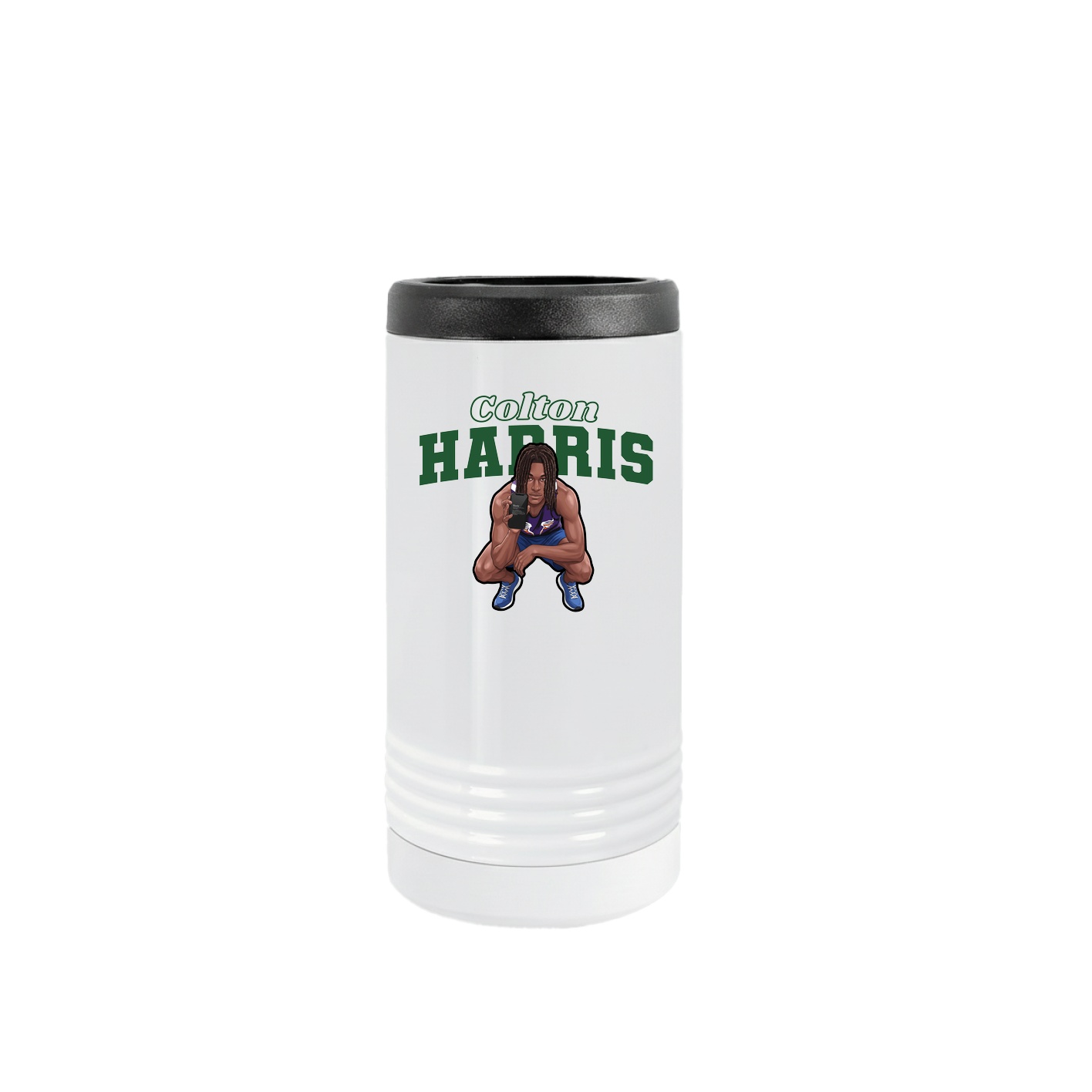 Slim Beverage Holder — Name Arch in White