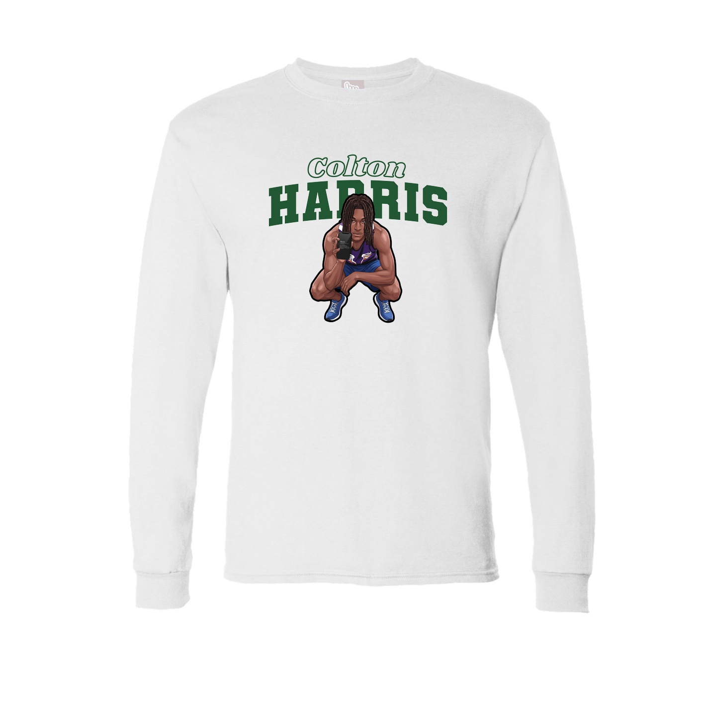 Long Sleeve Tee — Name Arch in White