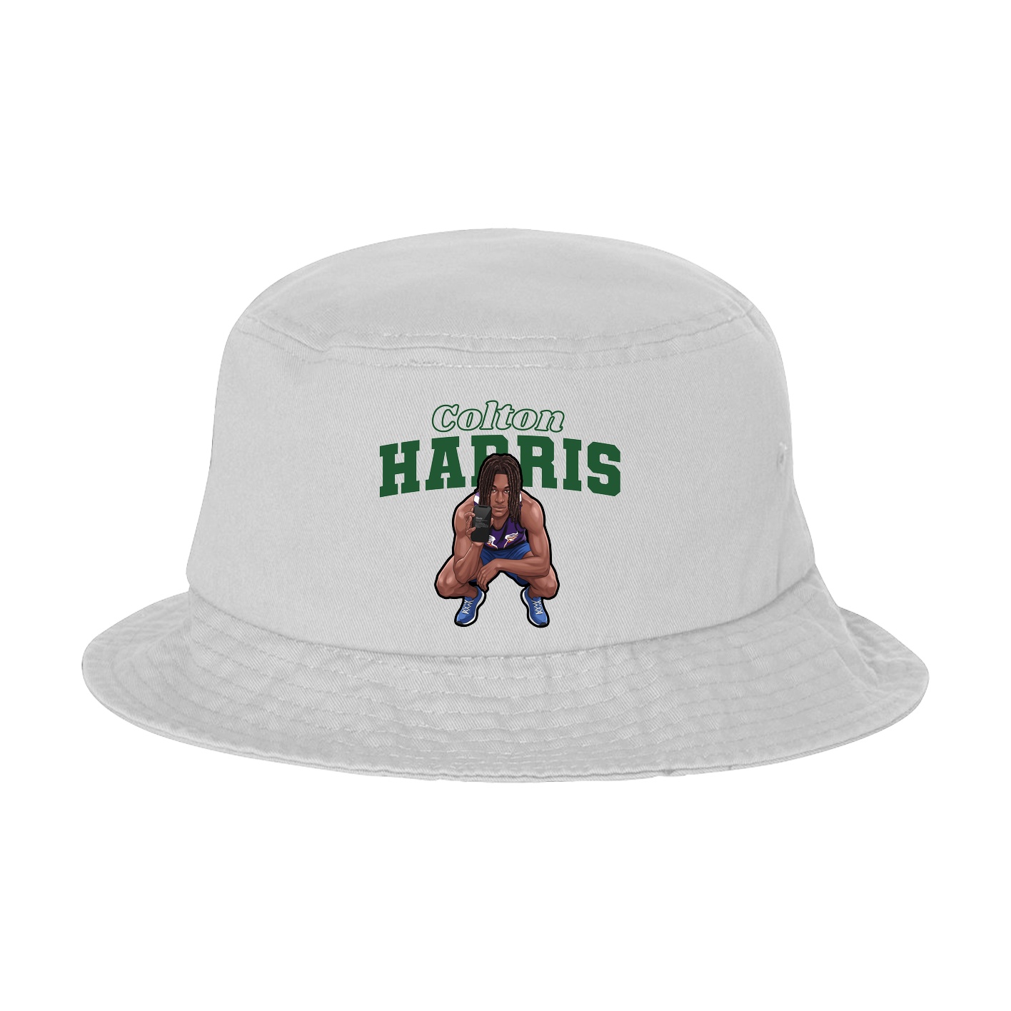 Bucket Cap — Name Arch in White