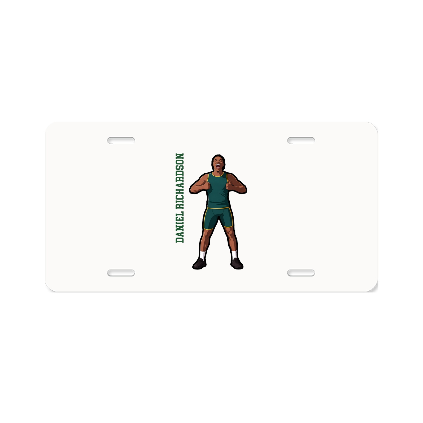 License Plate — Name Vertical in Classic