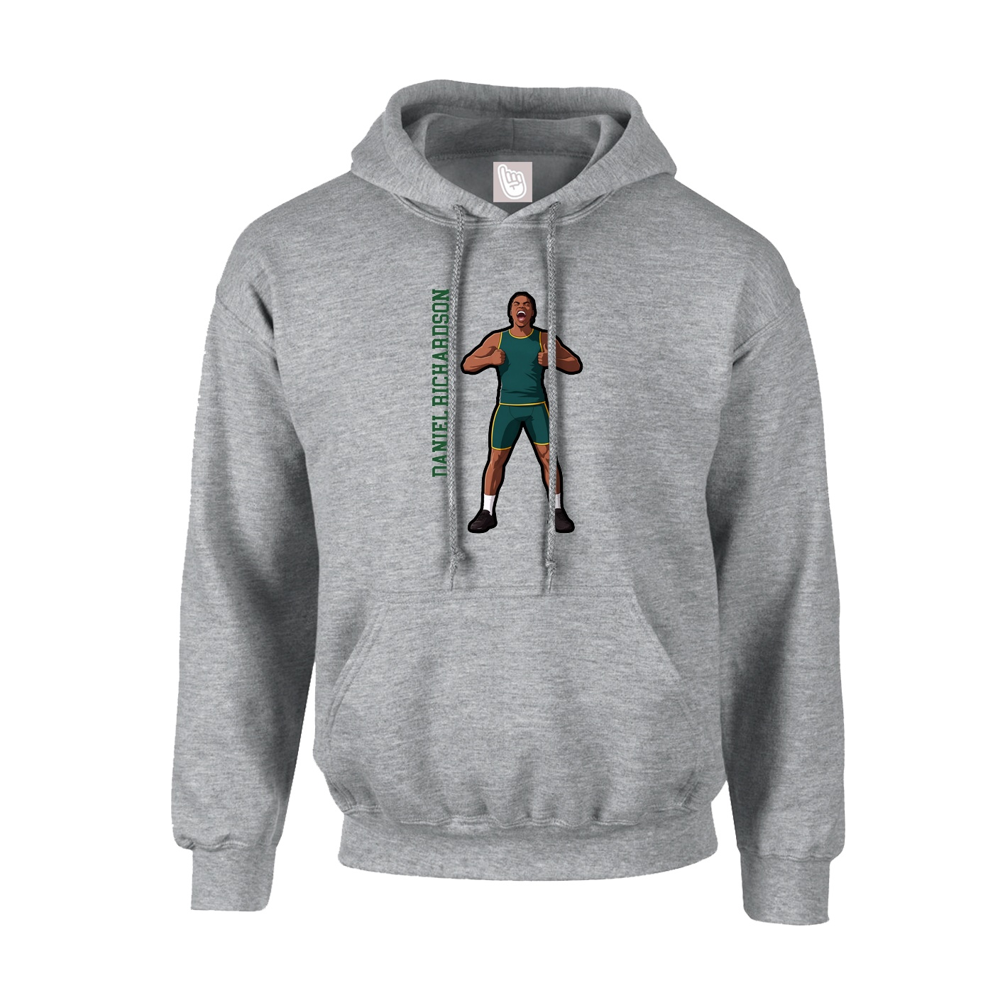 Hoodie — Name Vertical in Grey