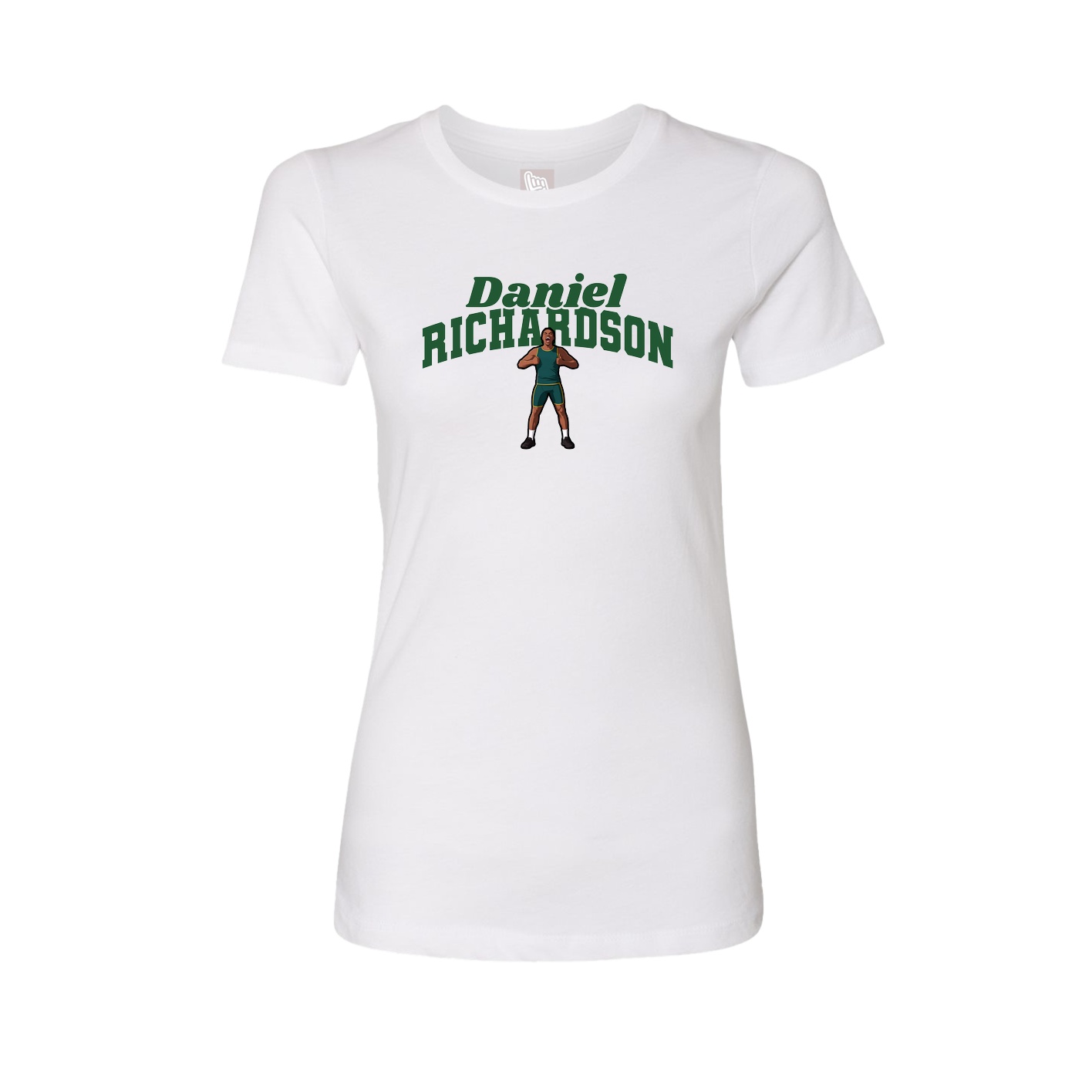 Fitted Women's Tee — Signature Arch in White