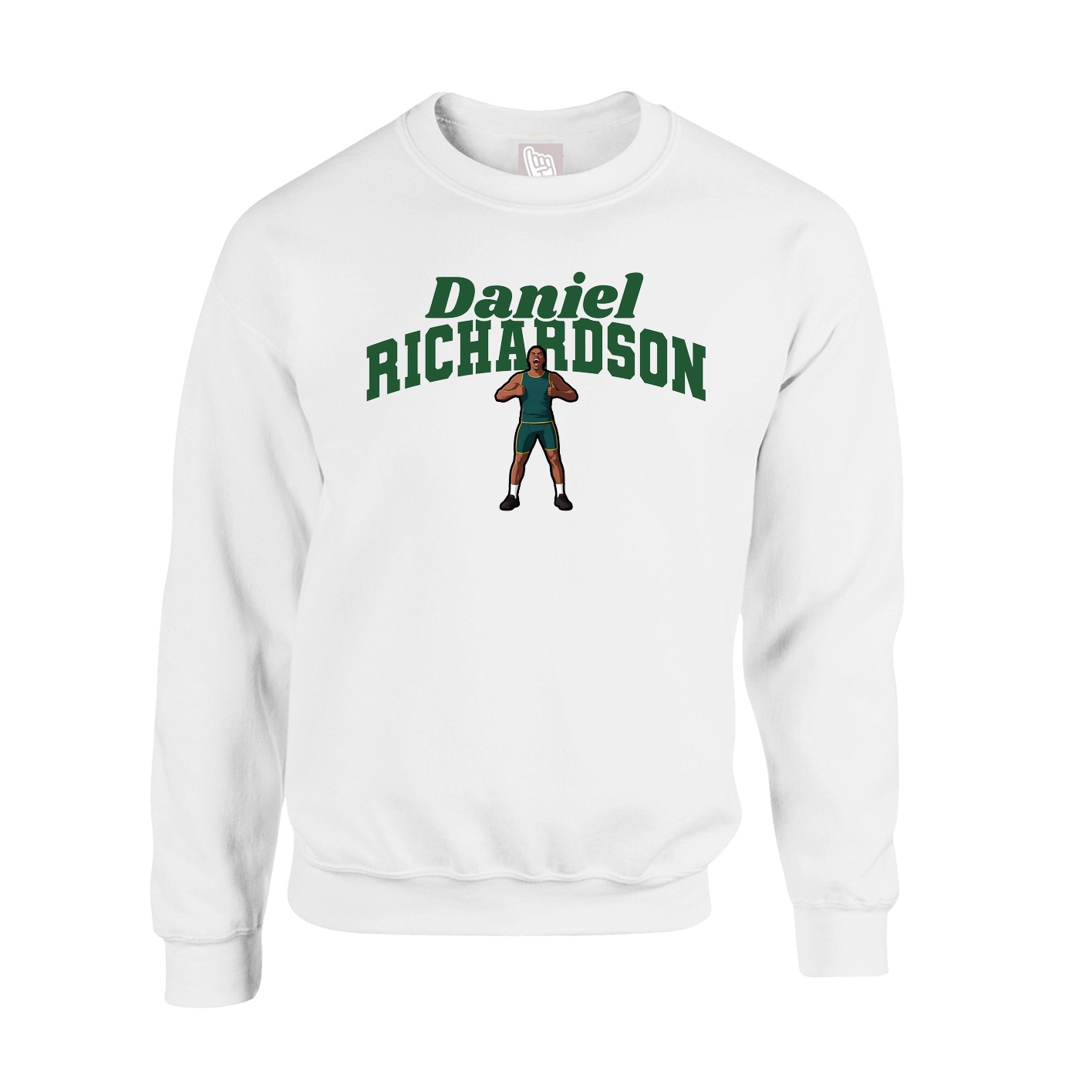 Fleece Crew — Signature Arch in White