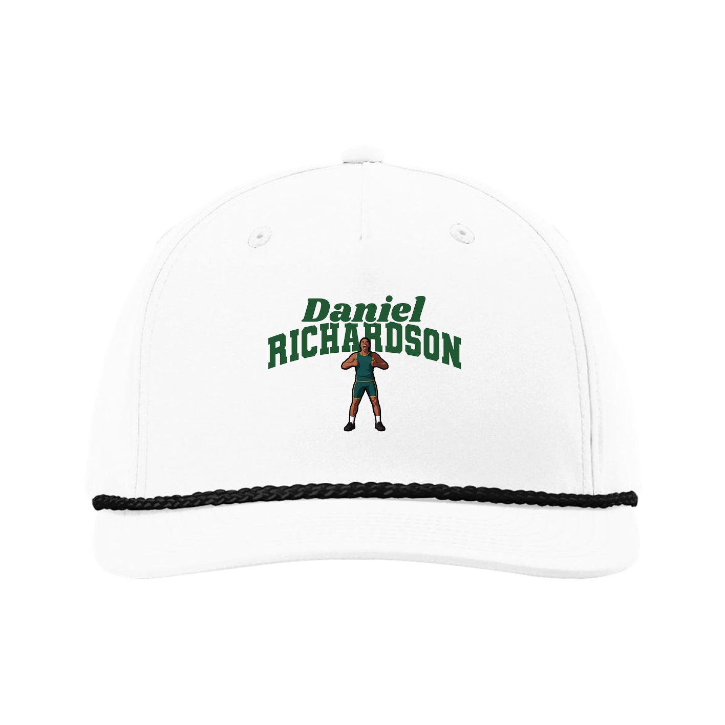 Five-Panel Classic Rope Cap — Signature Arch in White