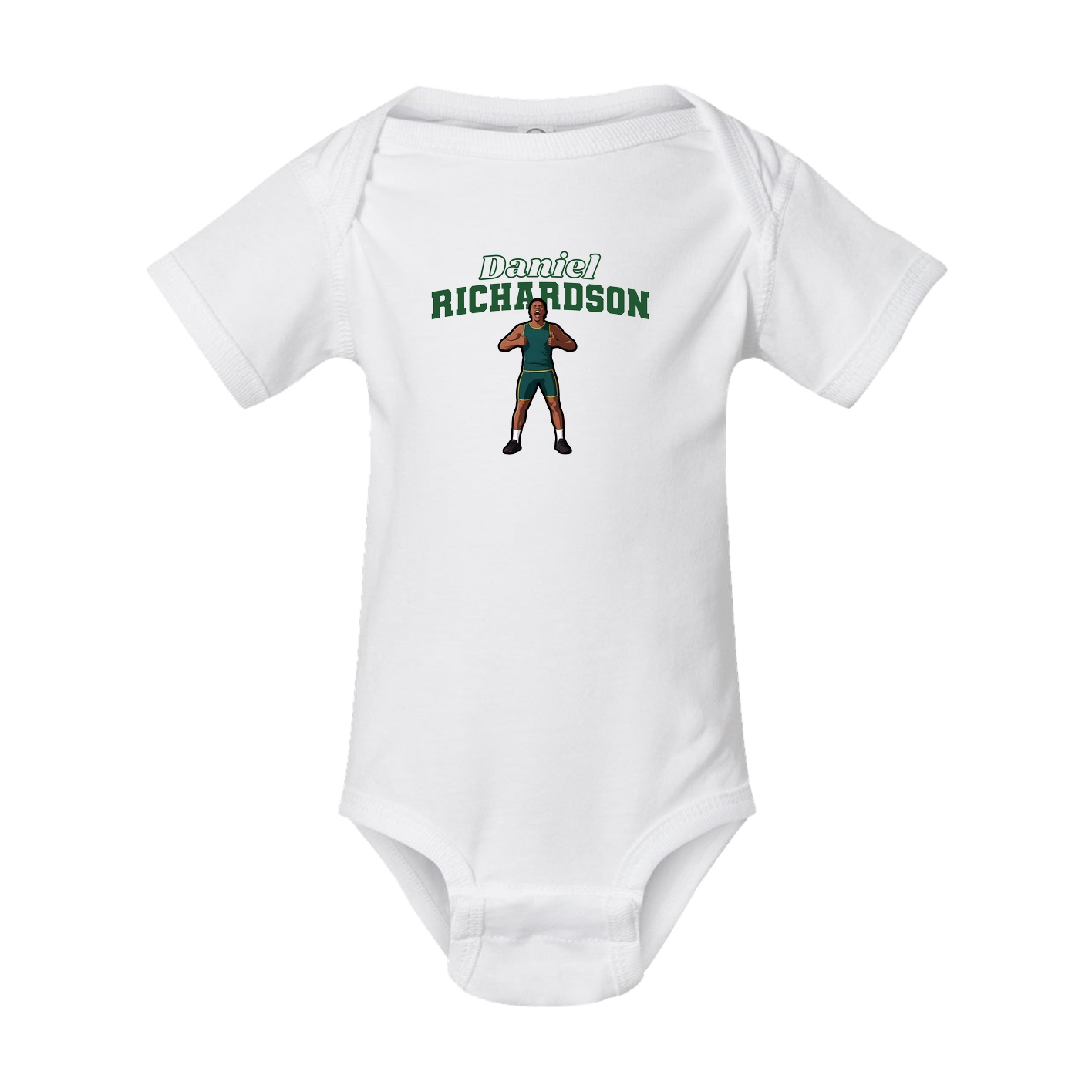 Baby Onesie — Name Arch in White