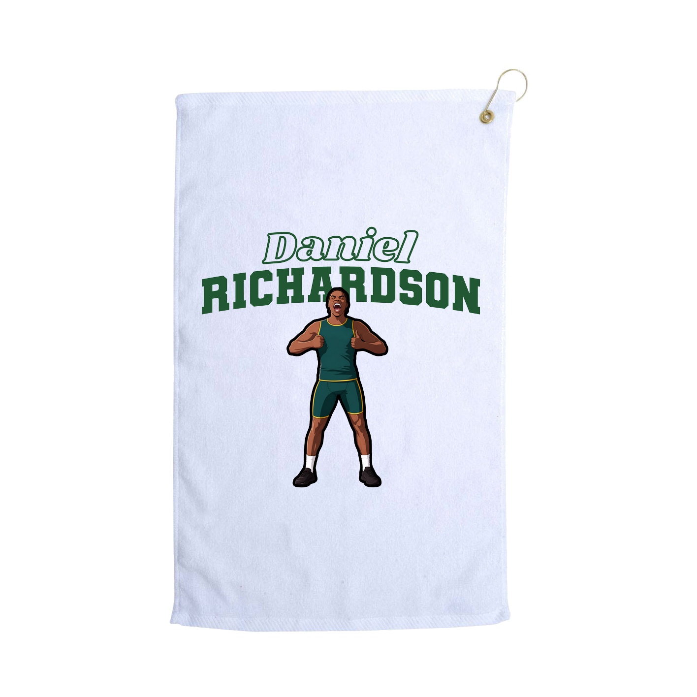 Golf Towel — Name Arch in White