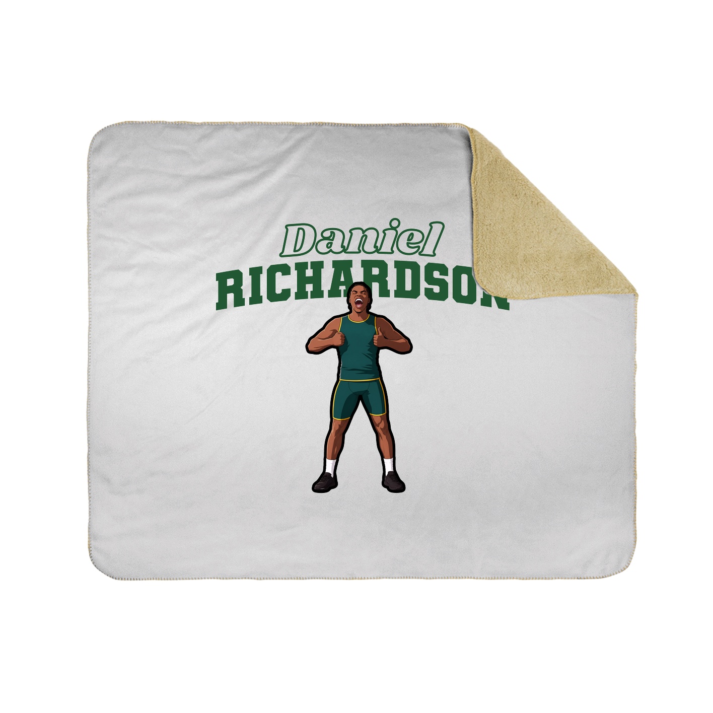 Throw Blanket — Name Arch in White