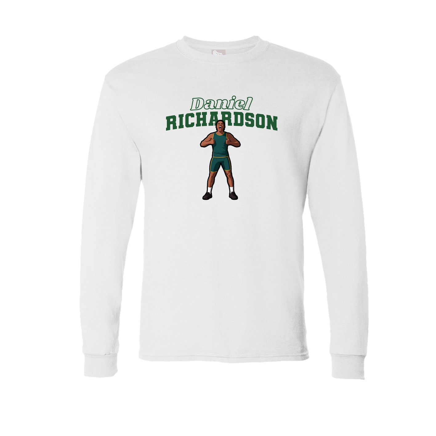 Long Sleeve Tee — Name Arch in White
