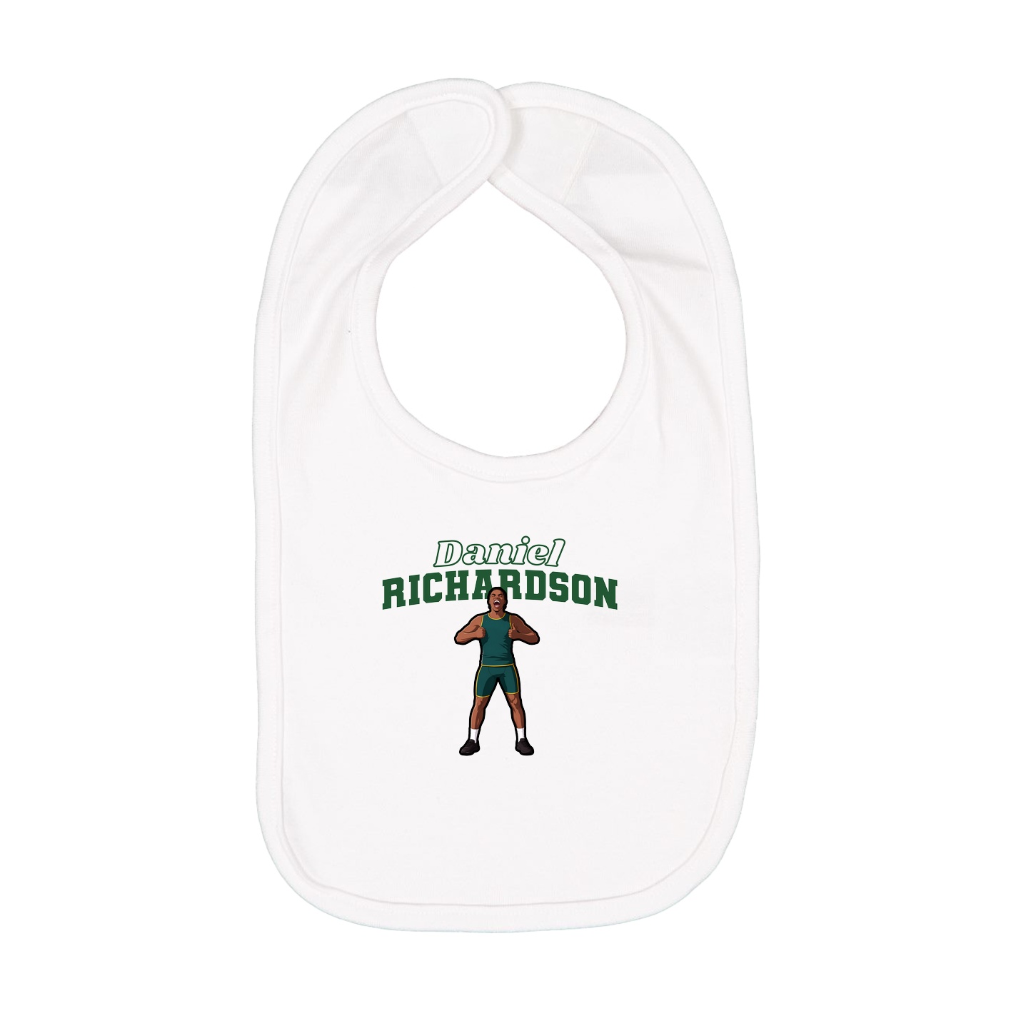 Infant Bib — Name Arch in White