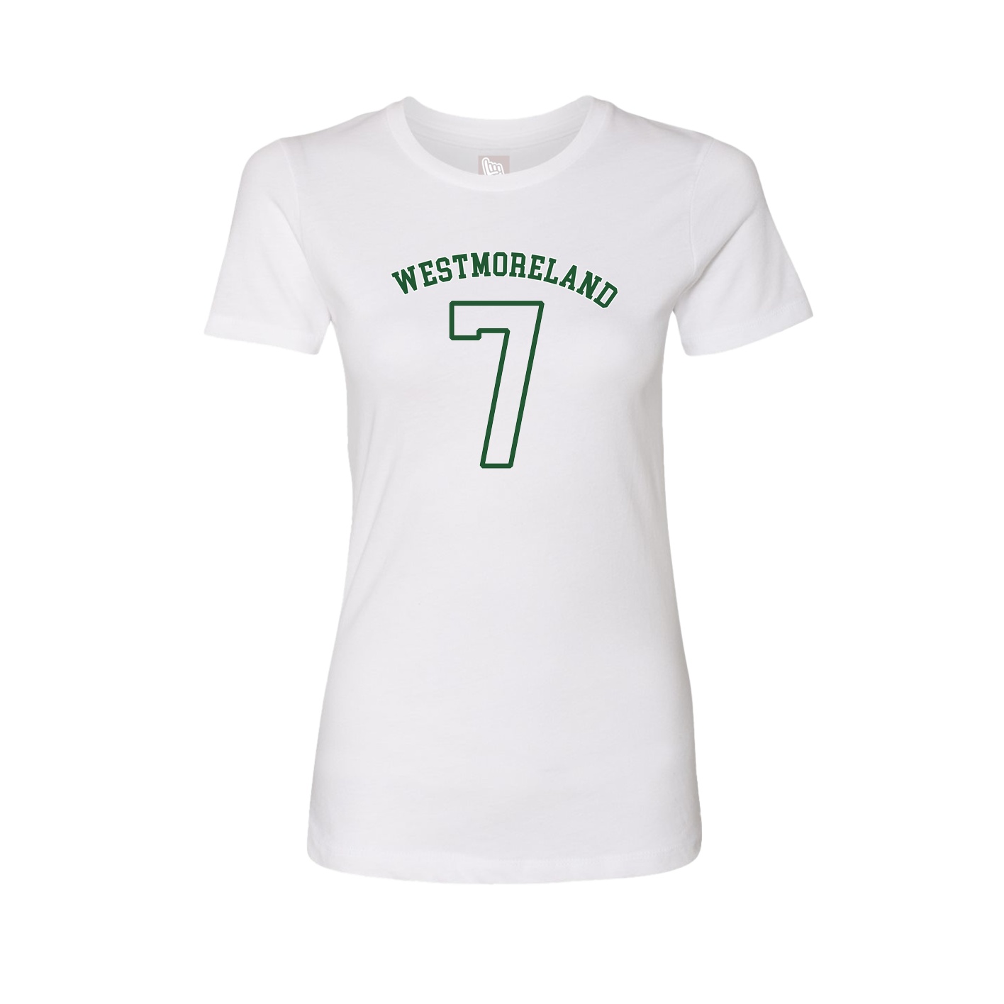 Fitted Women's Tee — Shirsey Arch in White