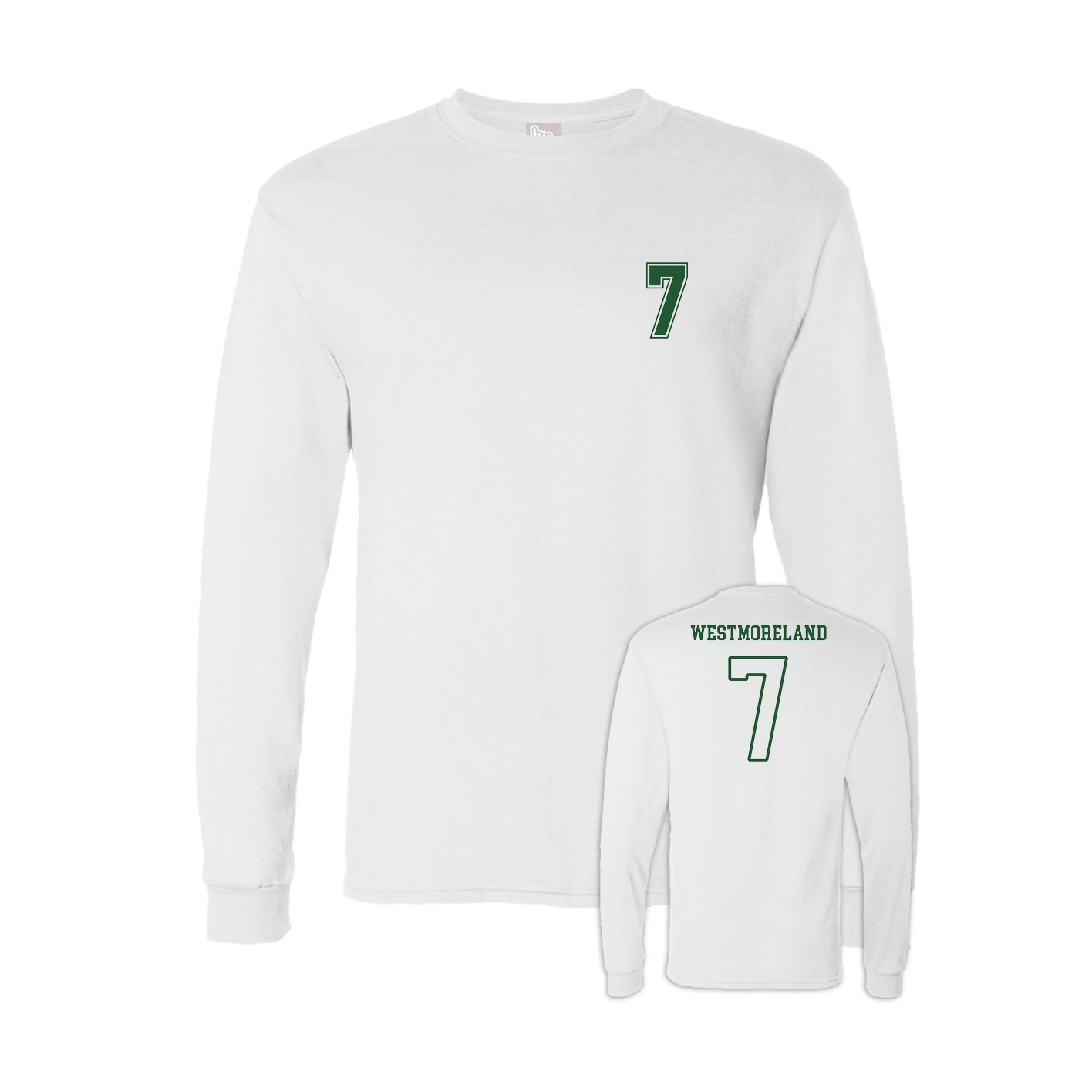 Long Sleeve Tee — Chest Back in White