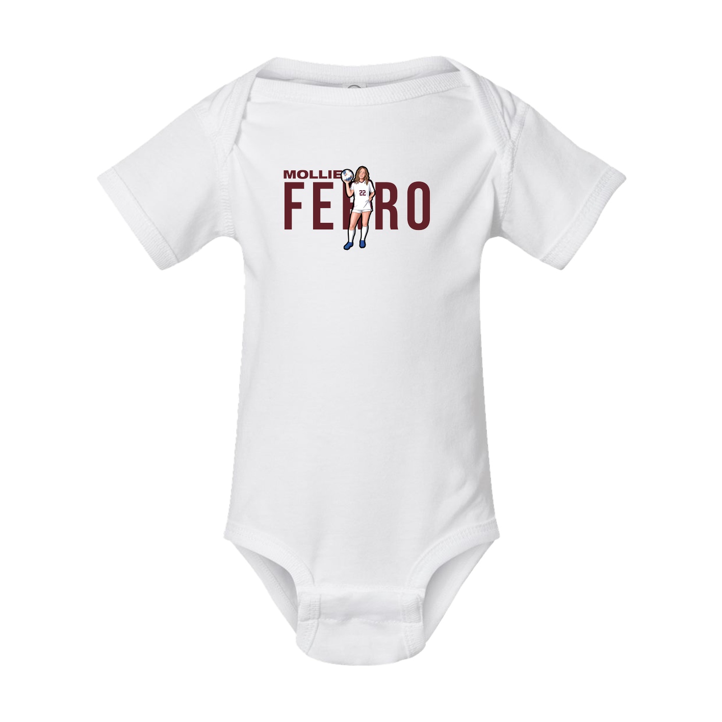 Baby Onesie — Player Name in White