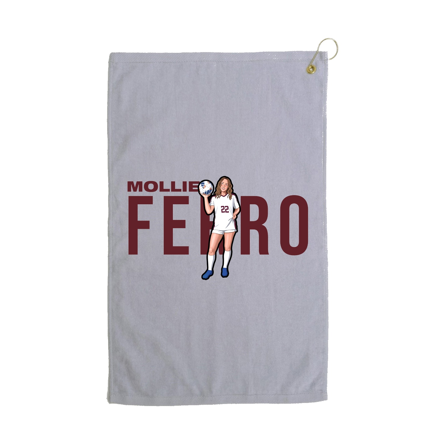 Golf Towel — Player Name in Grey