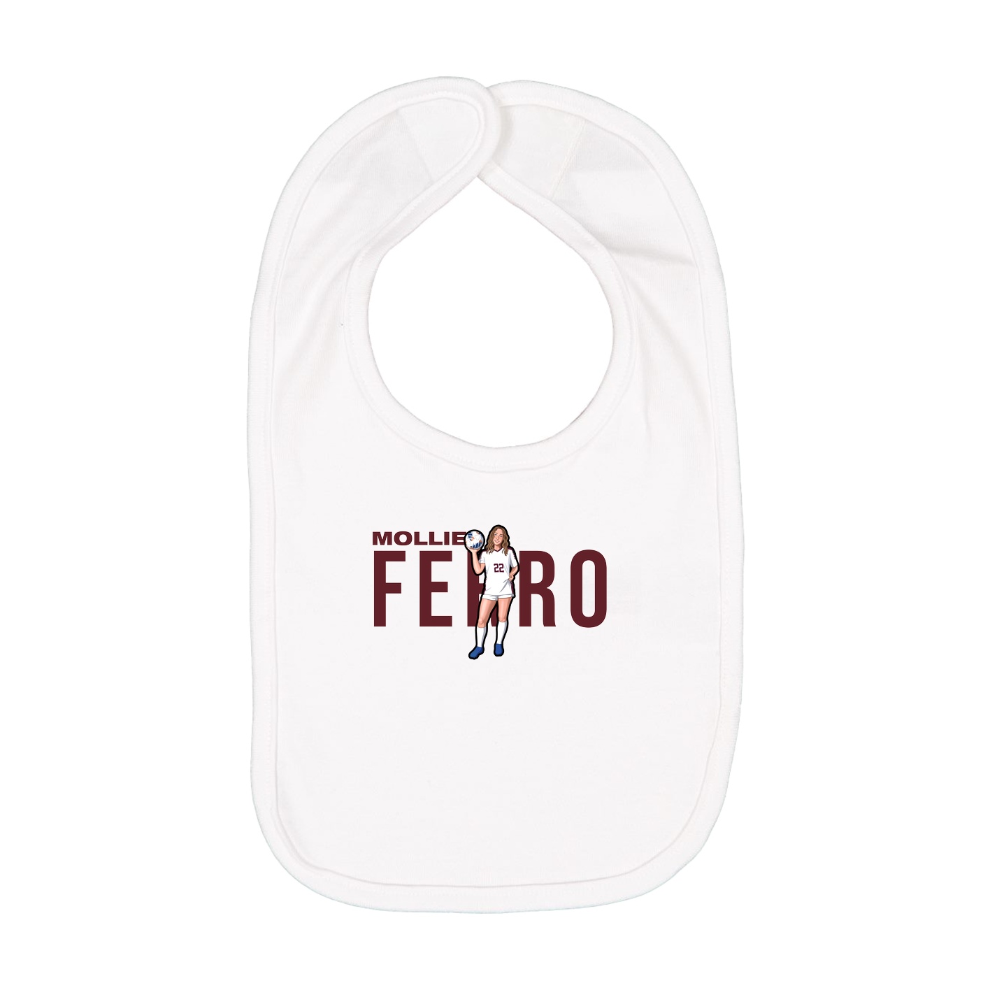 Infant Bib — Player Name in White