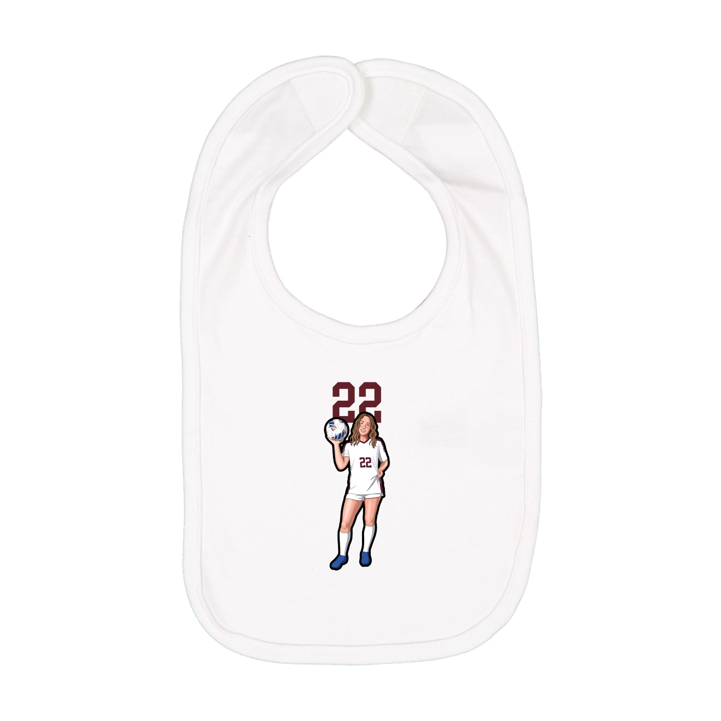 Infant Bib — Number Top in White