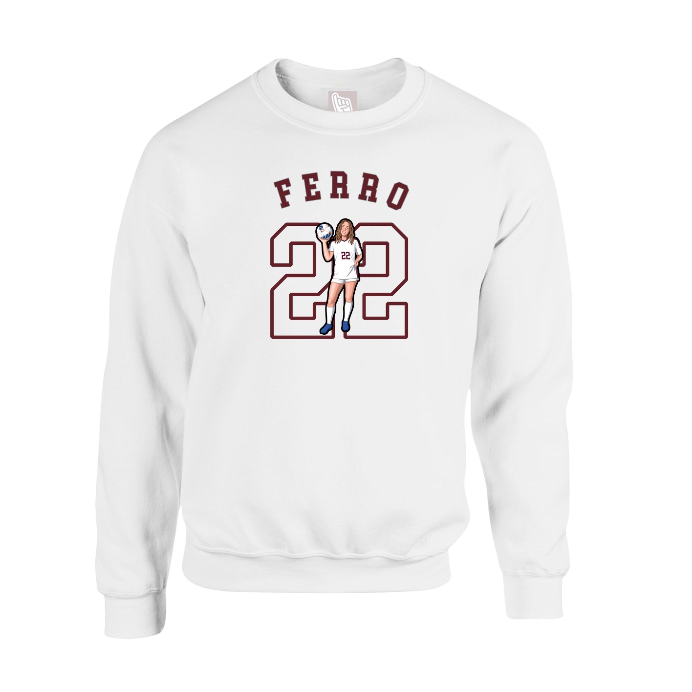 Fleece Crew — Shirsey Arch in White